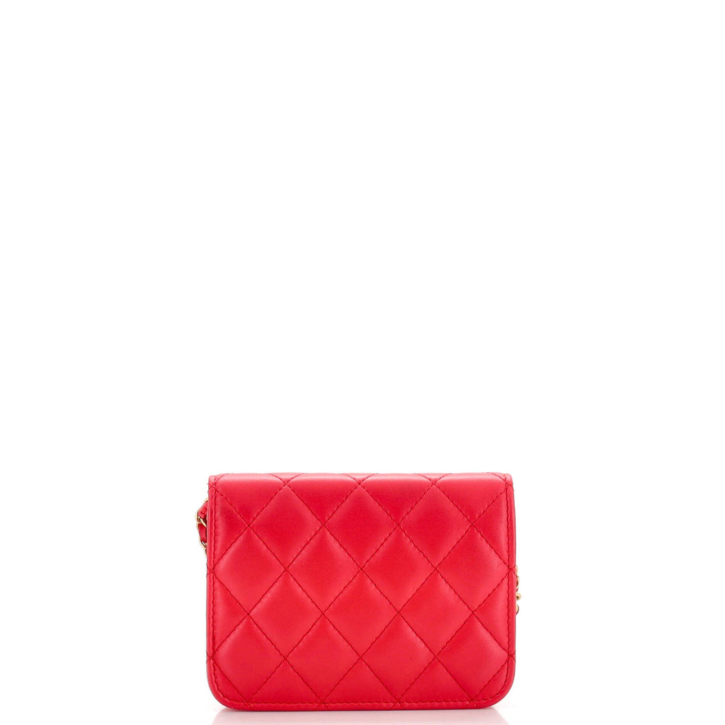 Pearl Crush Flap Clutch with Chain Quilted Lambskin Mini