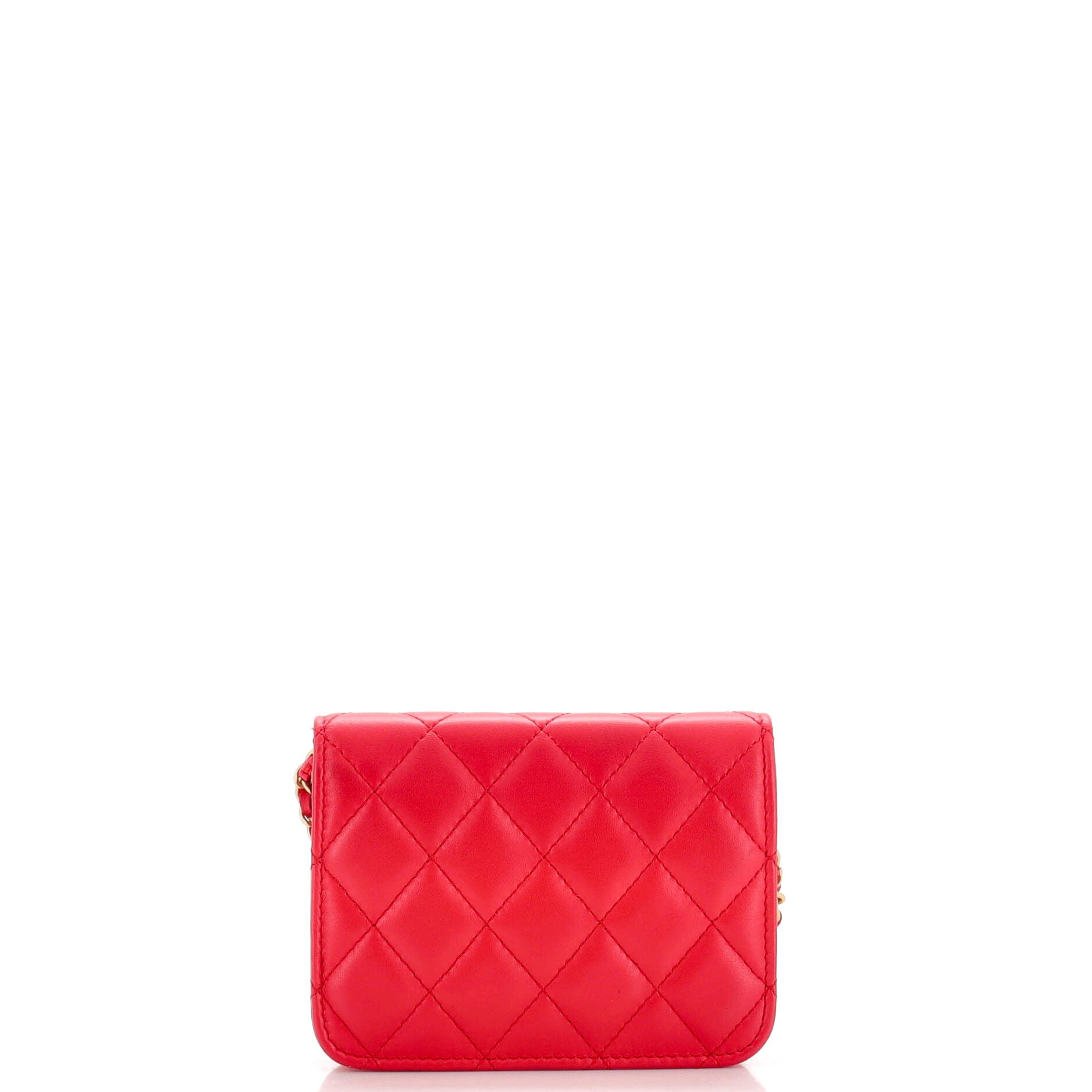 Pearl Crush Flap Clutch with Chain Quilted Lambskin Mini