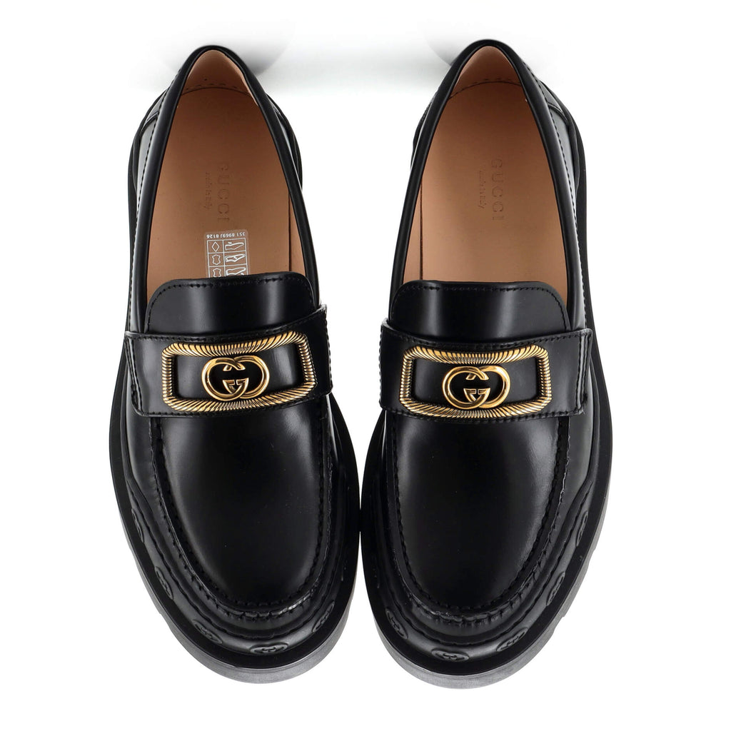 Women's Rectangle Interlocking G Loafers Leather