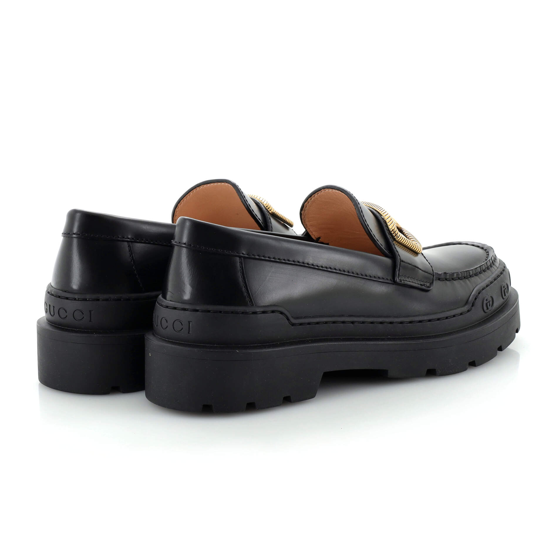 Women's Rectangle Interlocking G Loafers Leather