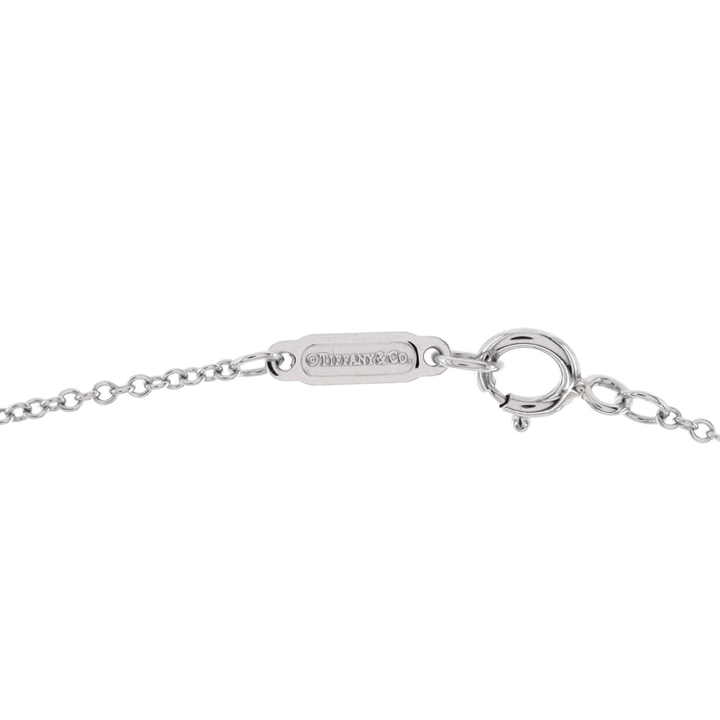 Fleur de Lis Key Bar Pendant Necklace Platinum with Diamonds