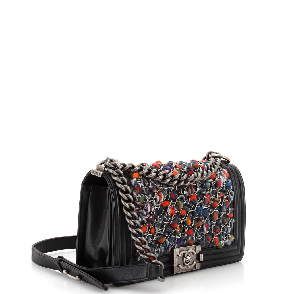 Boy Flap Bag Braided Tweed Old Medium