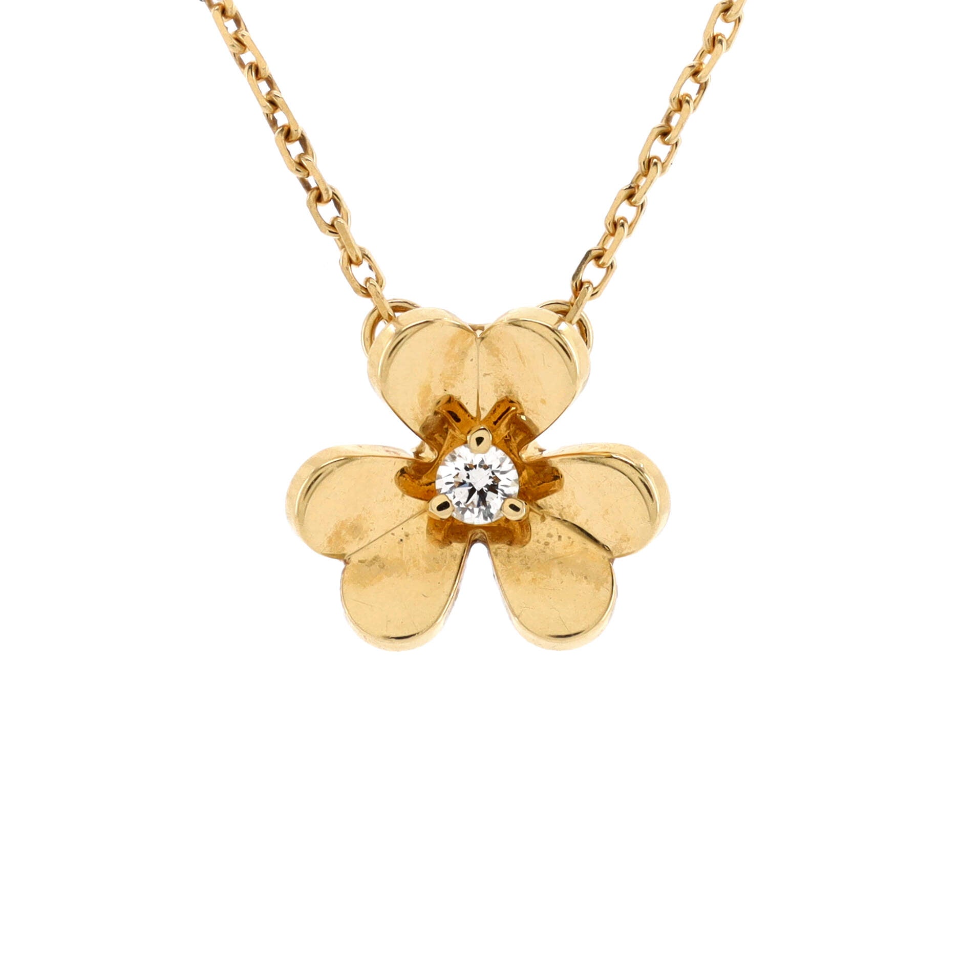 Frivole Pendant Necklace 18K Yellow Gold and Diamond Mini