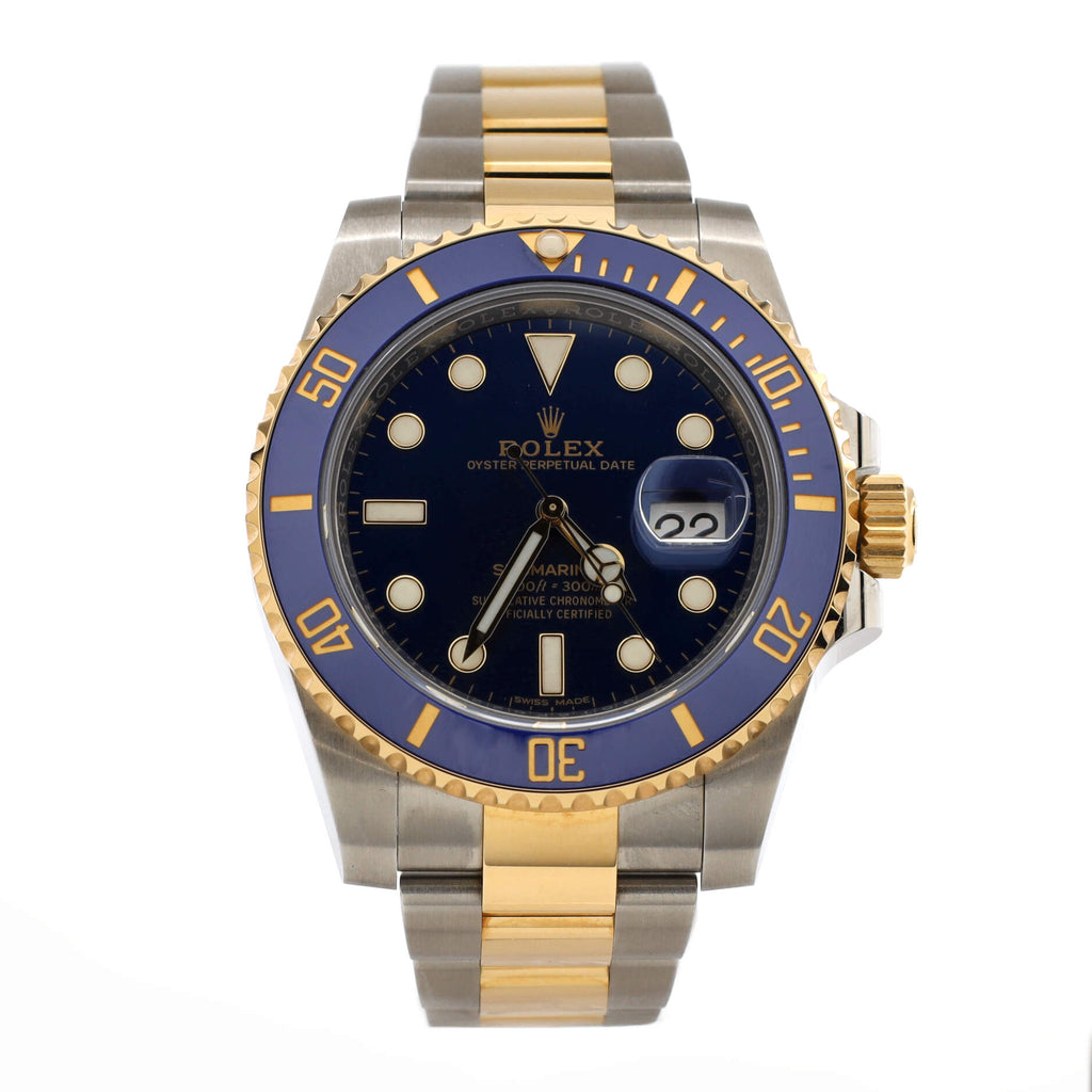 Oyster Perpetual Submariner Bluesy Date Automatic Watch Stainless Steel and Cerachrom with Yellow Gold 40