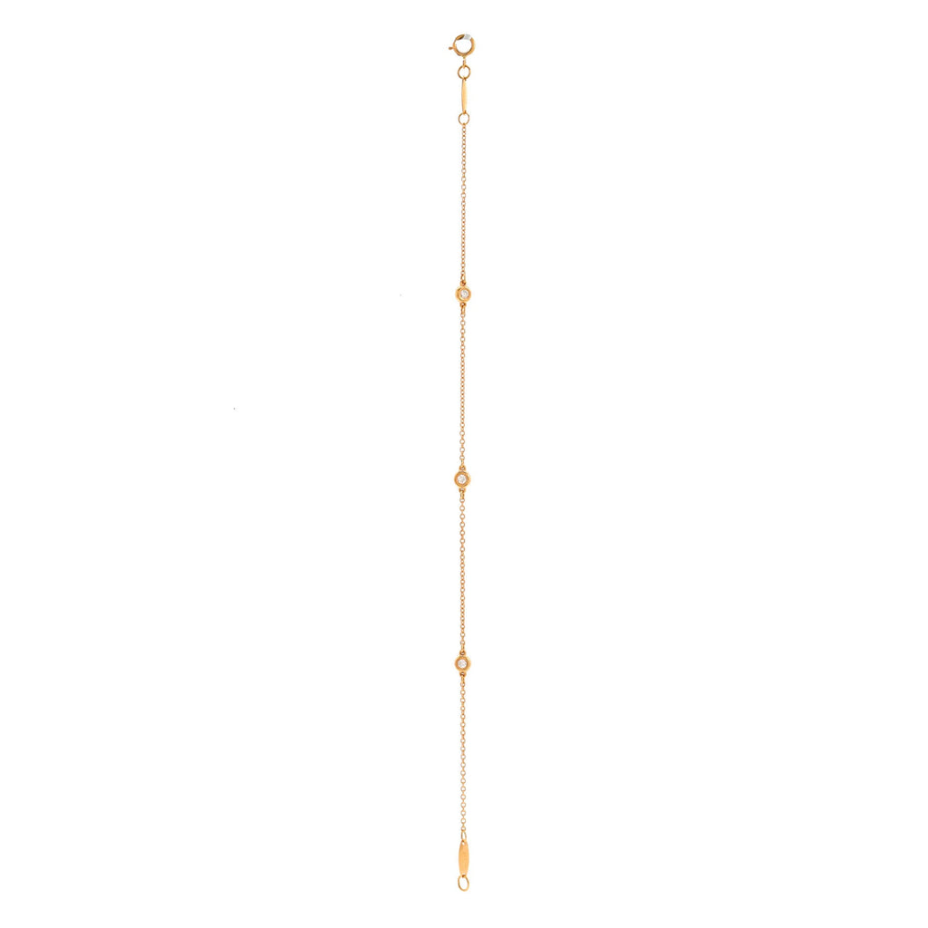 Elsa Peretti Diamonds by the Yard 3 Stone Bracelet 18K Rose Gold with Diamonds