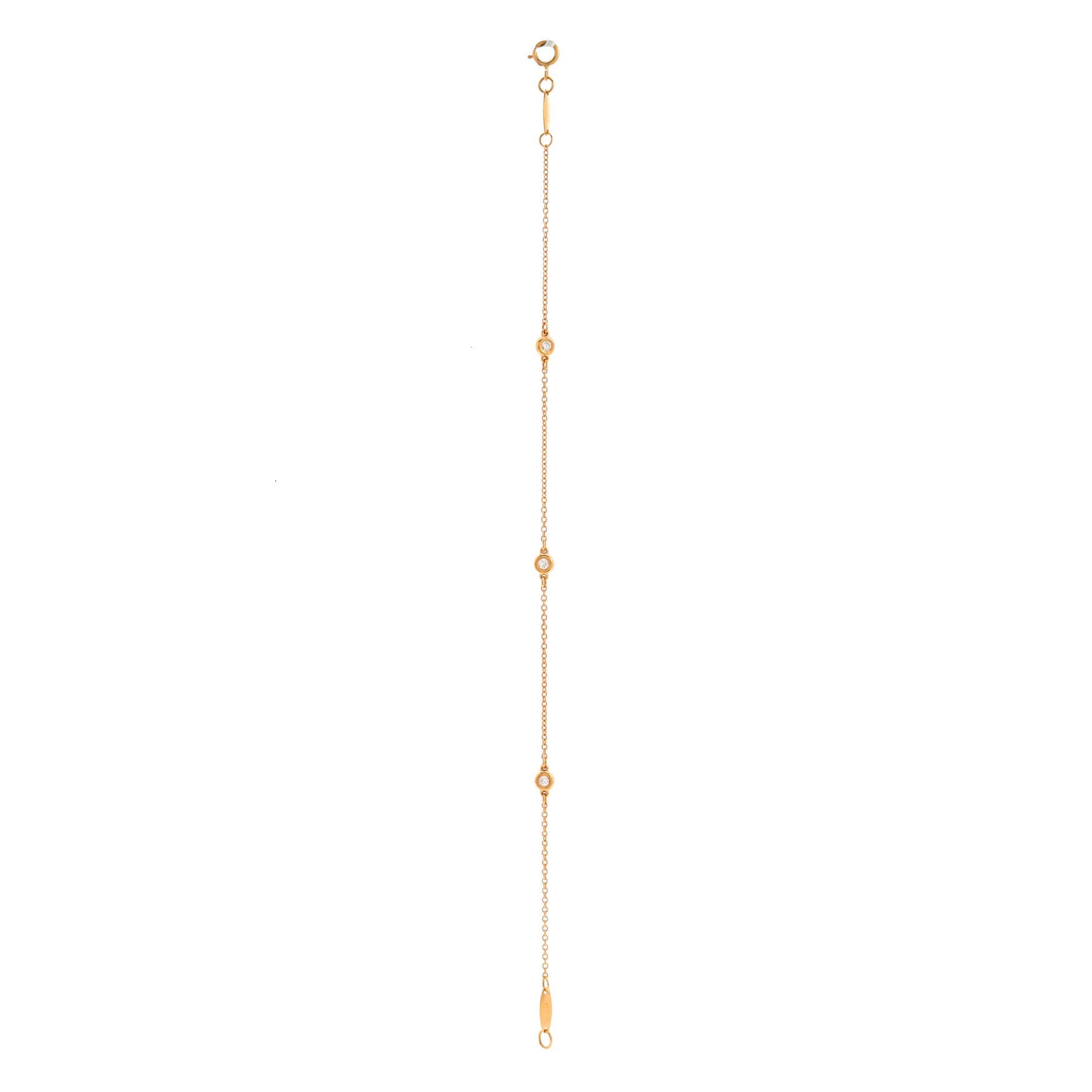 Elsa Peretti Diamonds by the Yard 3 Stone Bracelet 18K Rose Gold with Diamonds