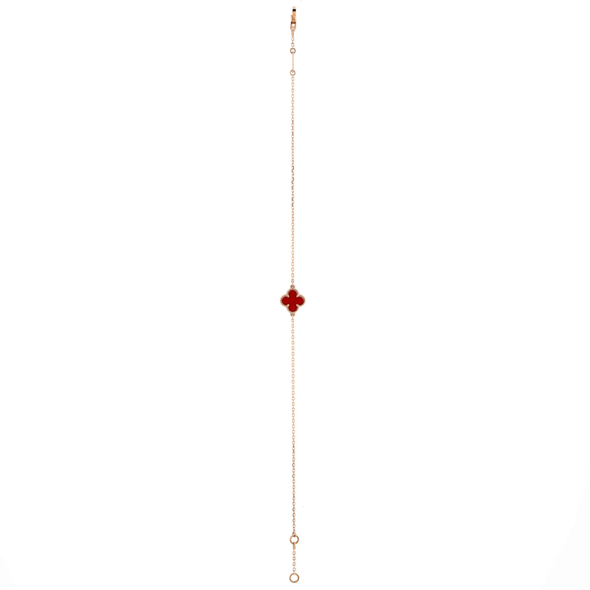 Sweet Alhambra Bracelet 18K Rose Gold and Carnelian