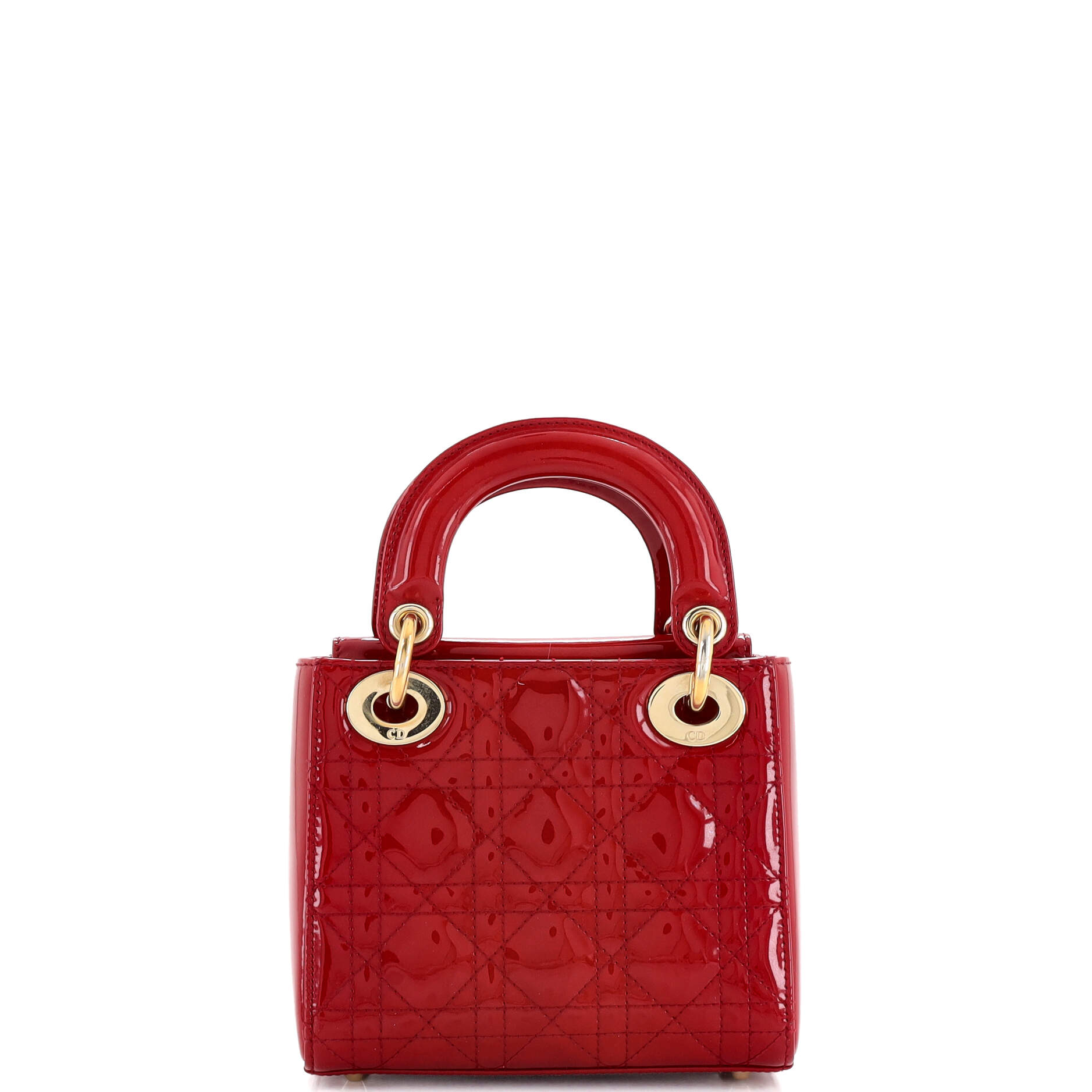 Lady Dior Chain Bag Cannage Quilt Patent Mini
