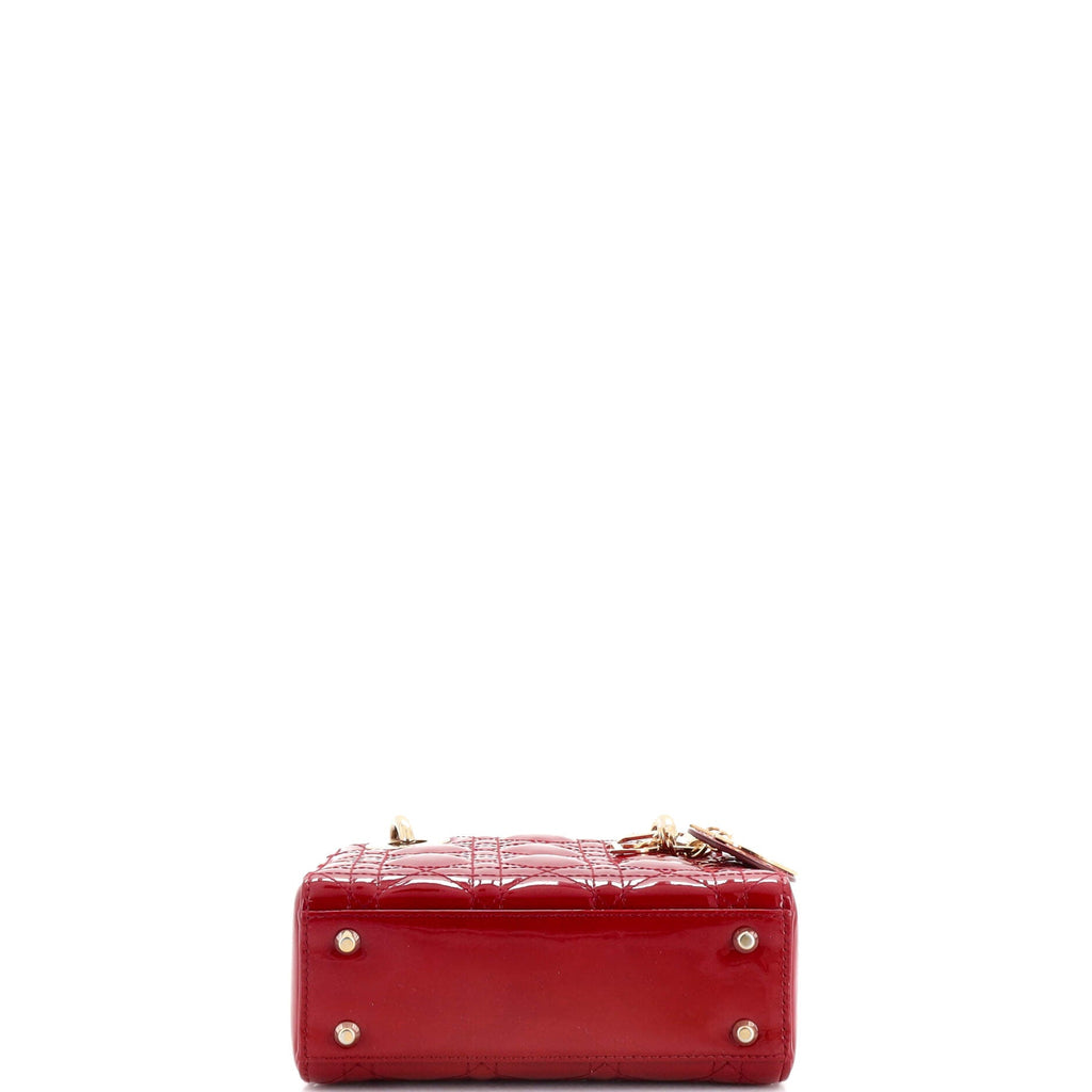 Lady Dior Chain Bag Cannage Quilt Patent Mini