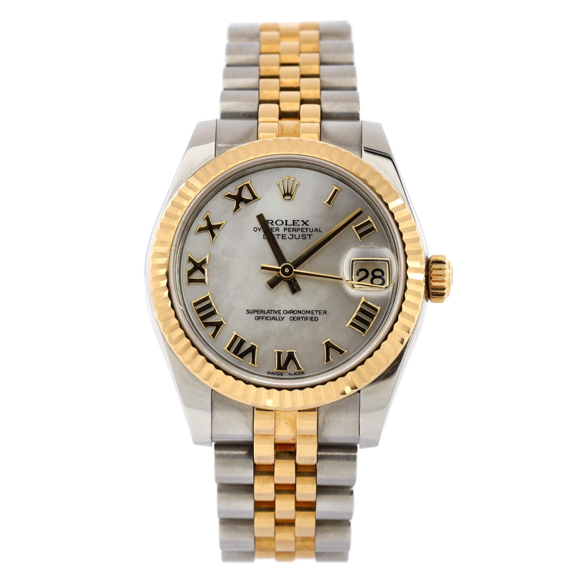 Oyster Perpetual Datejust Automatic Watch Stainless Steel and Yellow Gold 31