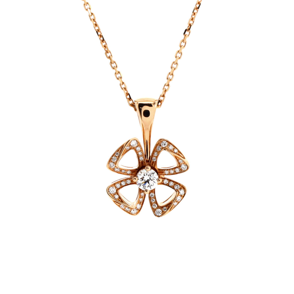 Fiorever Pendant Necklace 18K Rose Gold with Diamonds