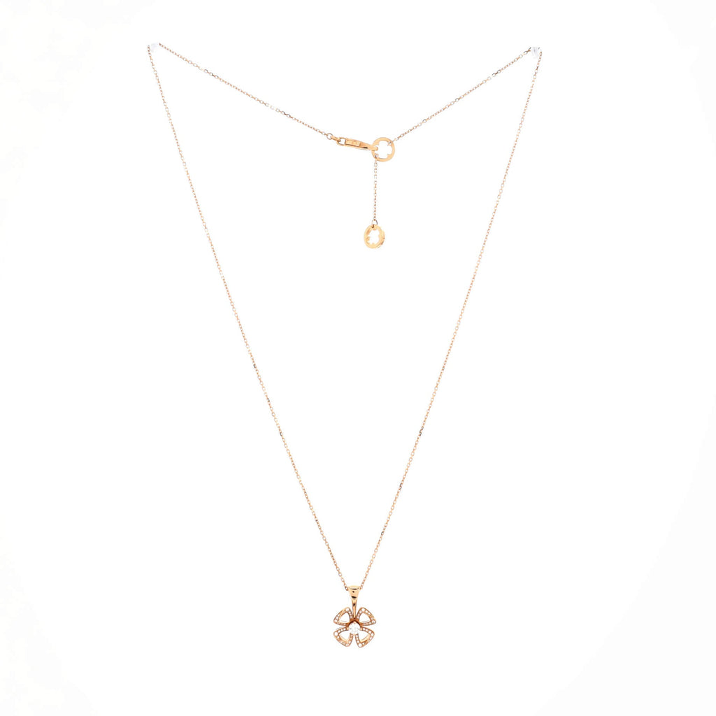 Fiorever Pendant Necklace 18K Rose Gold with Diamonds