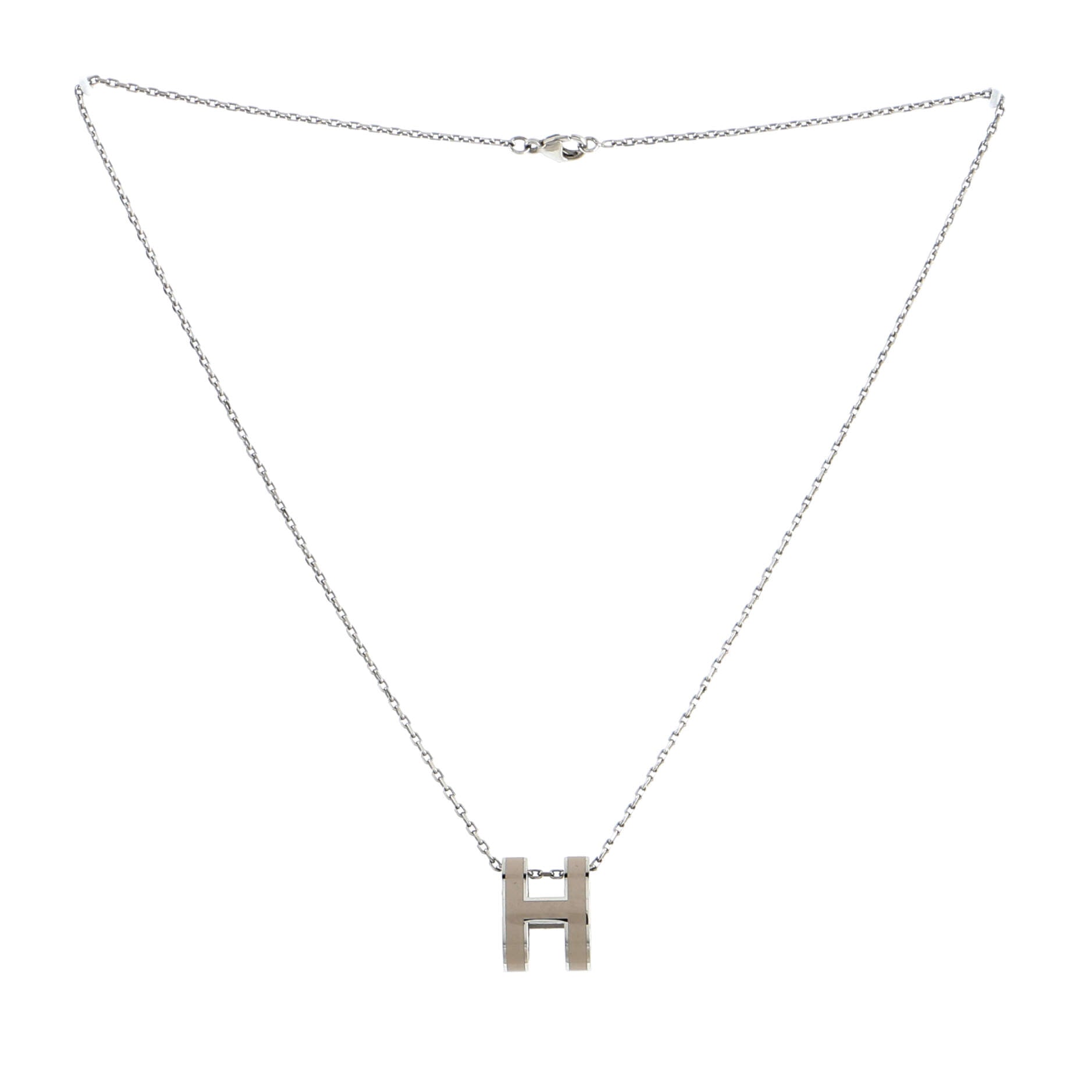 Pop H Pendant Chain Necklace Metal and Enamel