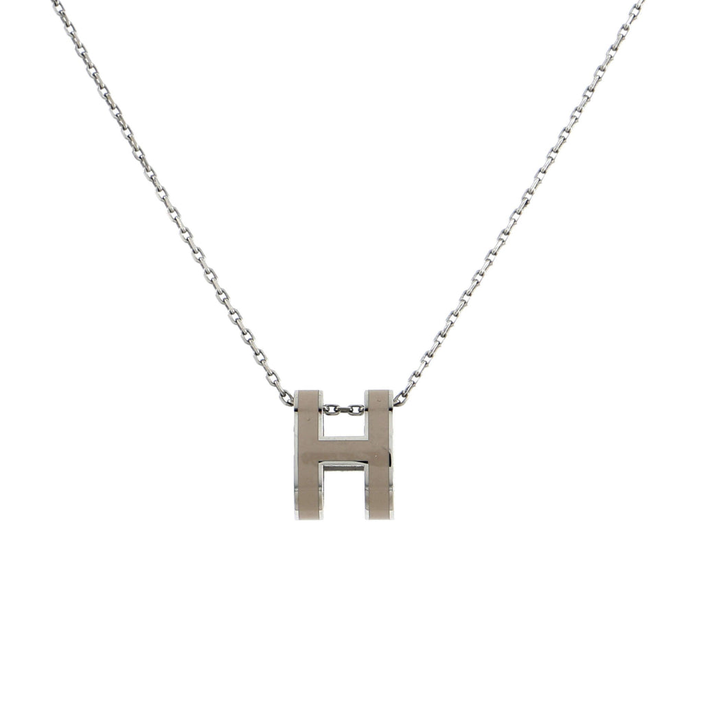Pop H Pendant Chain Necklace Metal and Enamel