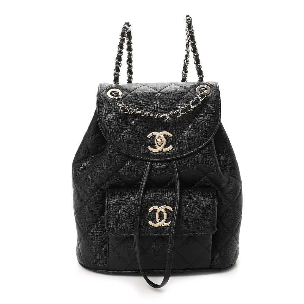 Caviar Quilted Backpack Bag Black