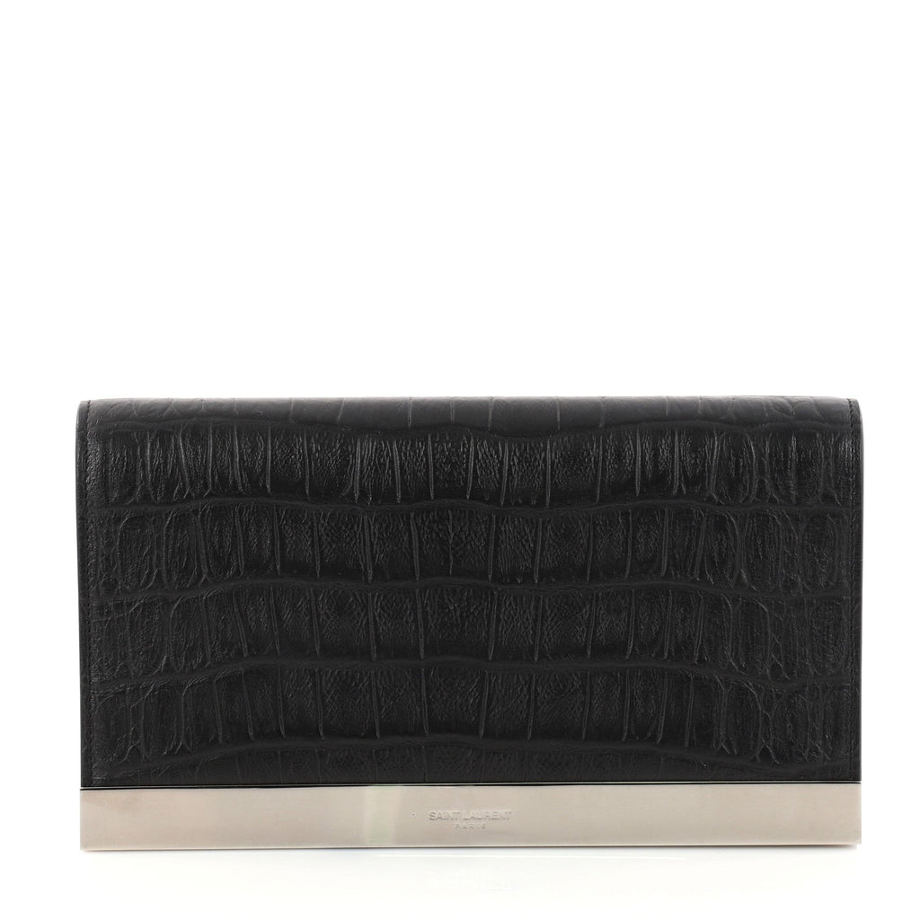 Dayon Clutch Crocodile Embossed Leather