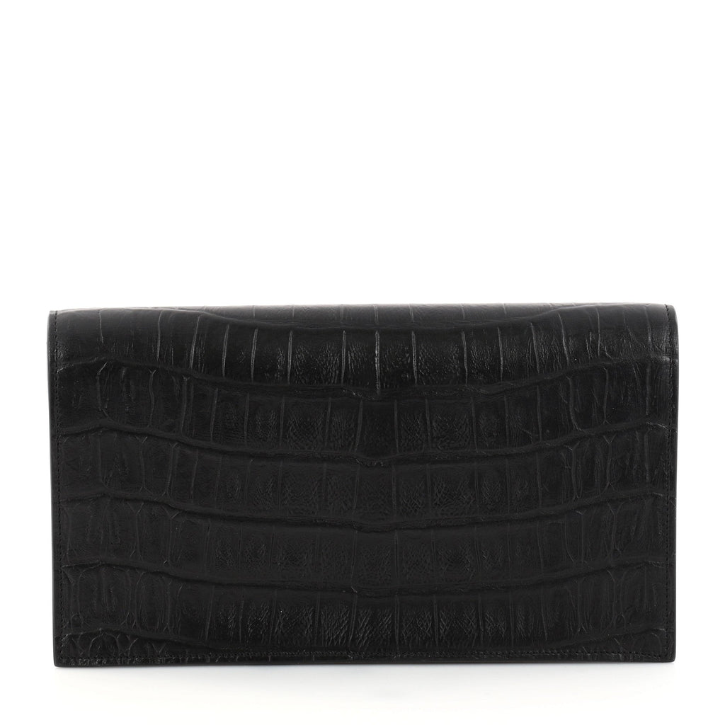 Dayon Clutch Crocodile Embossed Leather