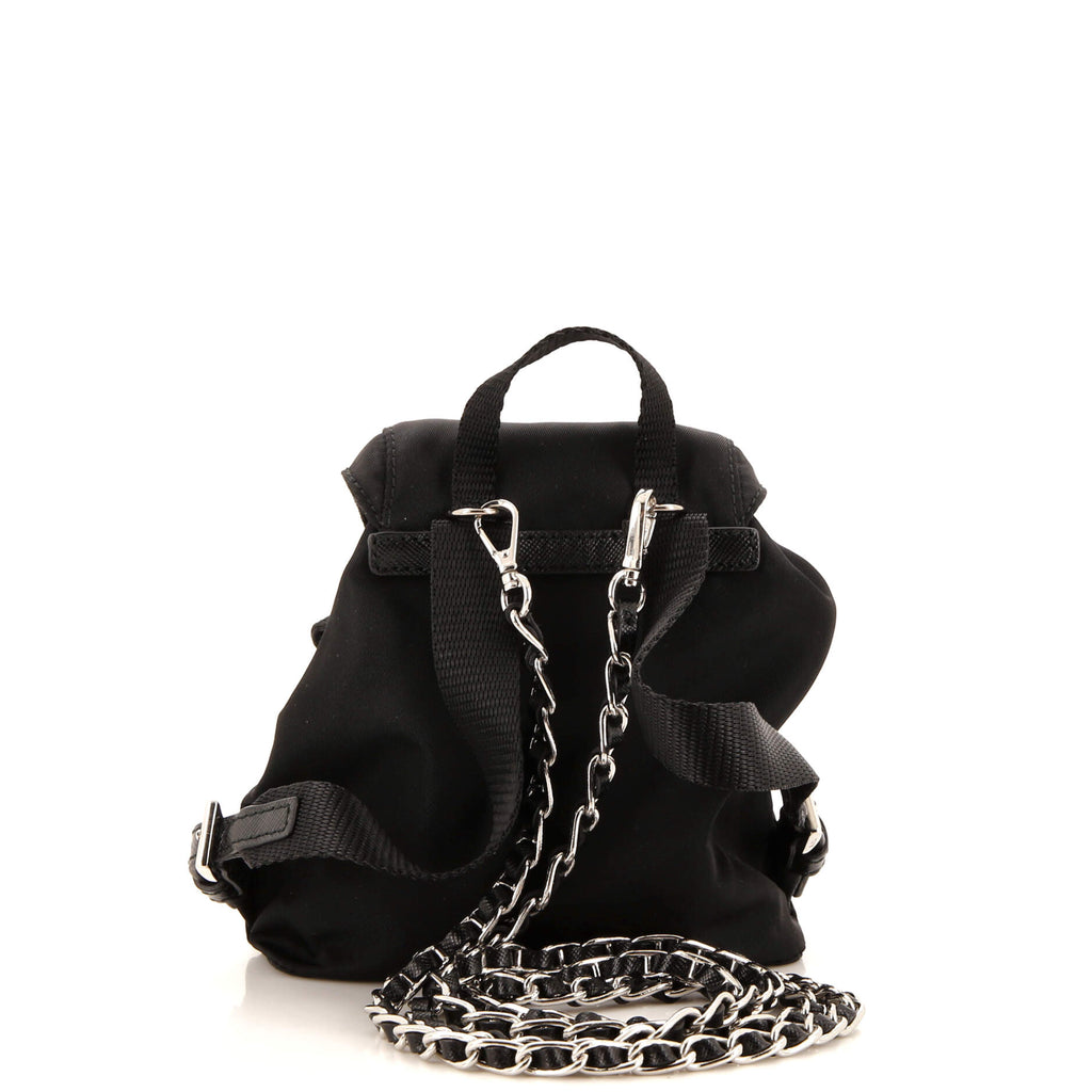 Convertible Chain Backpack Tessuto Mini