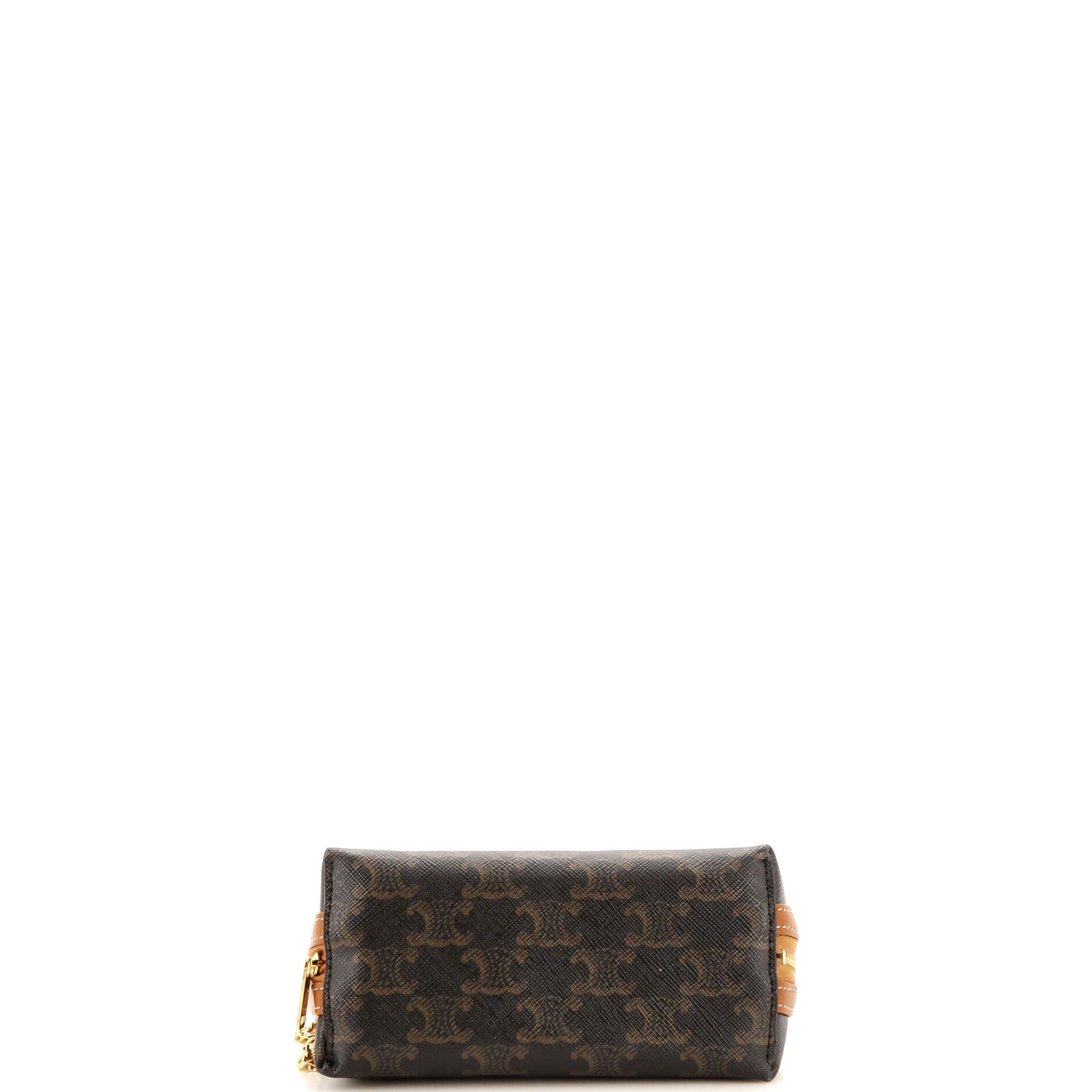 Zip Around Chain Clutch Triomphe Coated Canvas