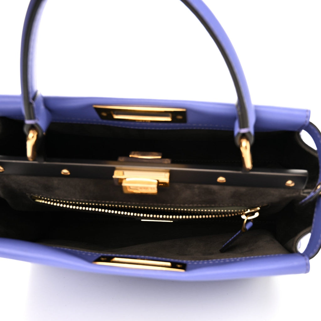 Vitello Seta Medium Peekaboo Iconic Satchel Viola Cassis