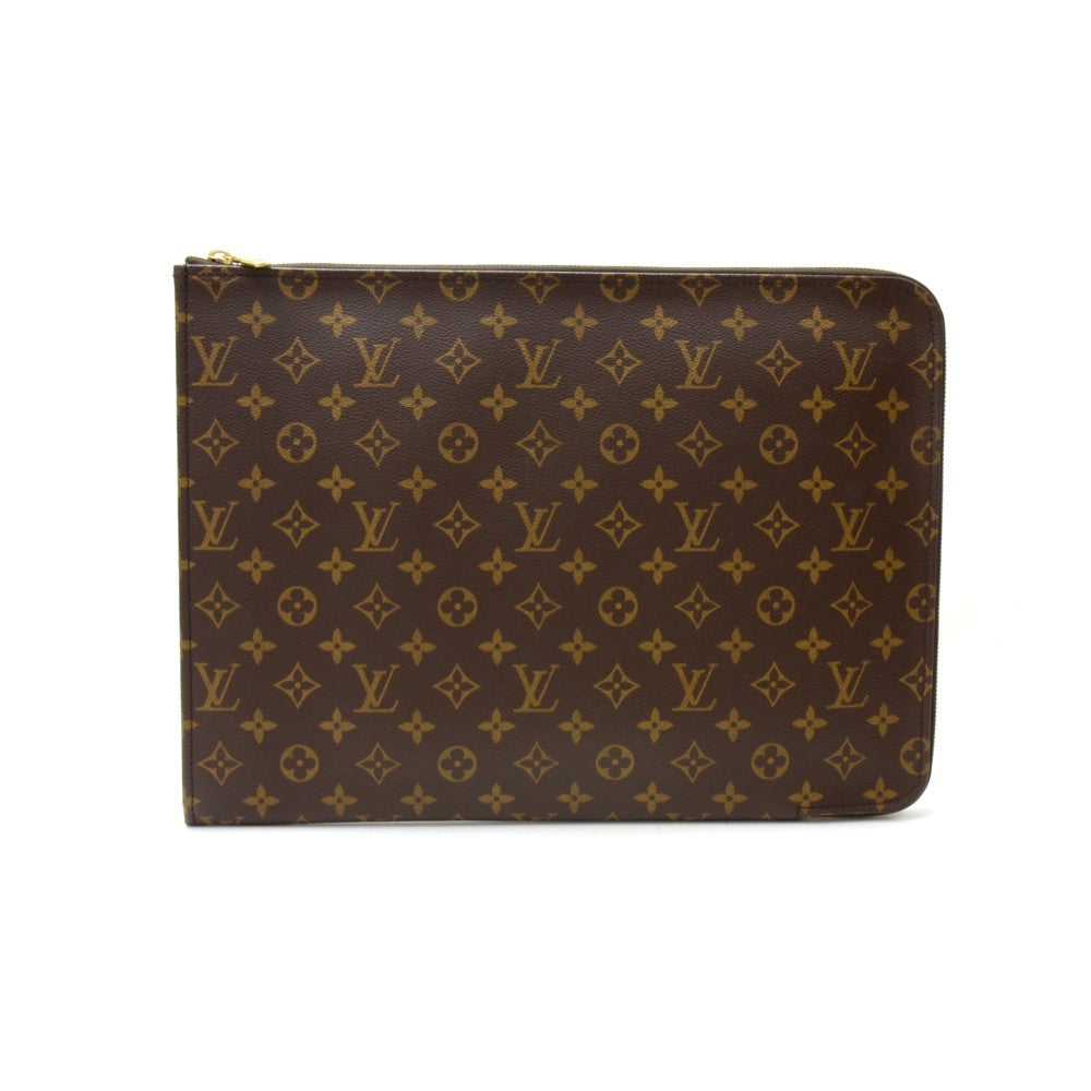 Louis Vuitto Poche Documents Portfolio Monogram Canvas Clutch Bag