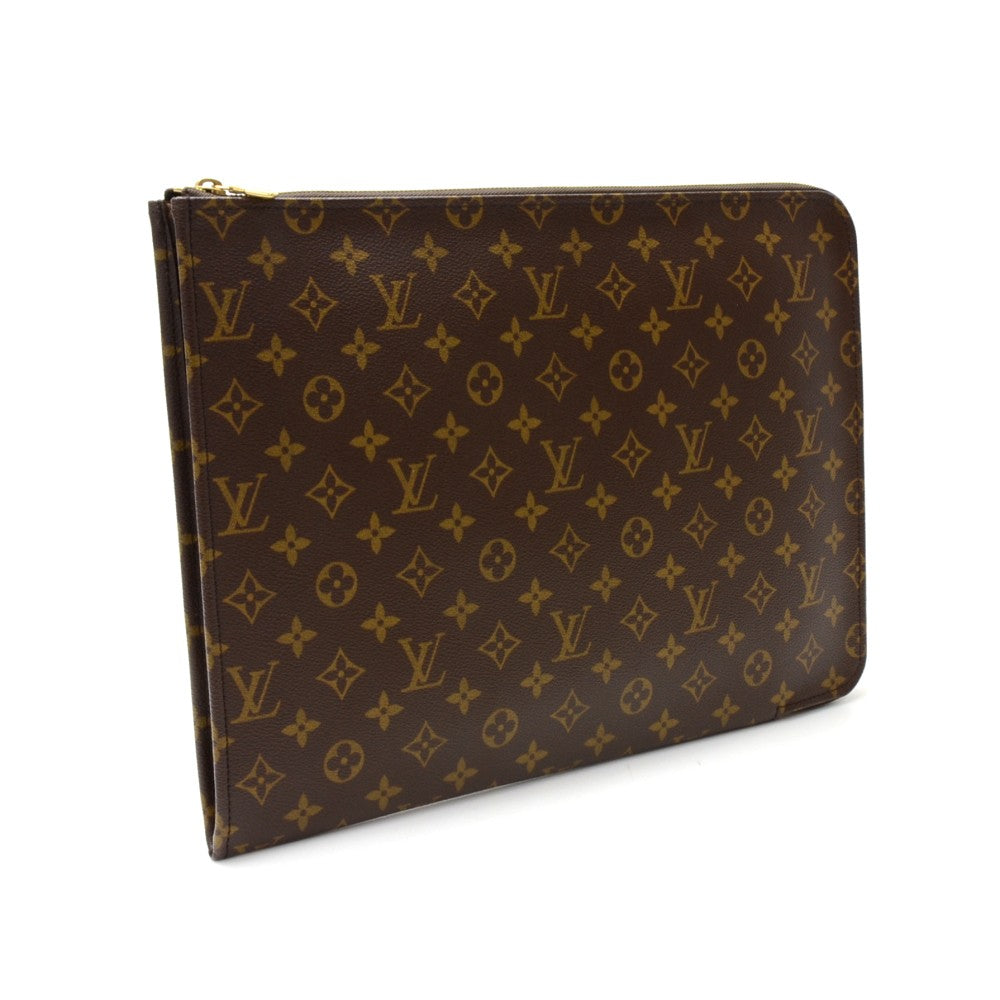 Louis Vuitto Poche Documents Portfolio Monogram Canvas Clutch Bag