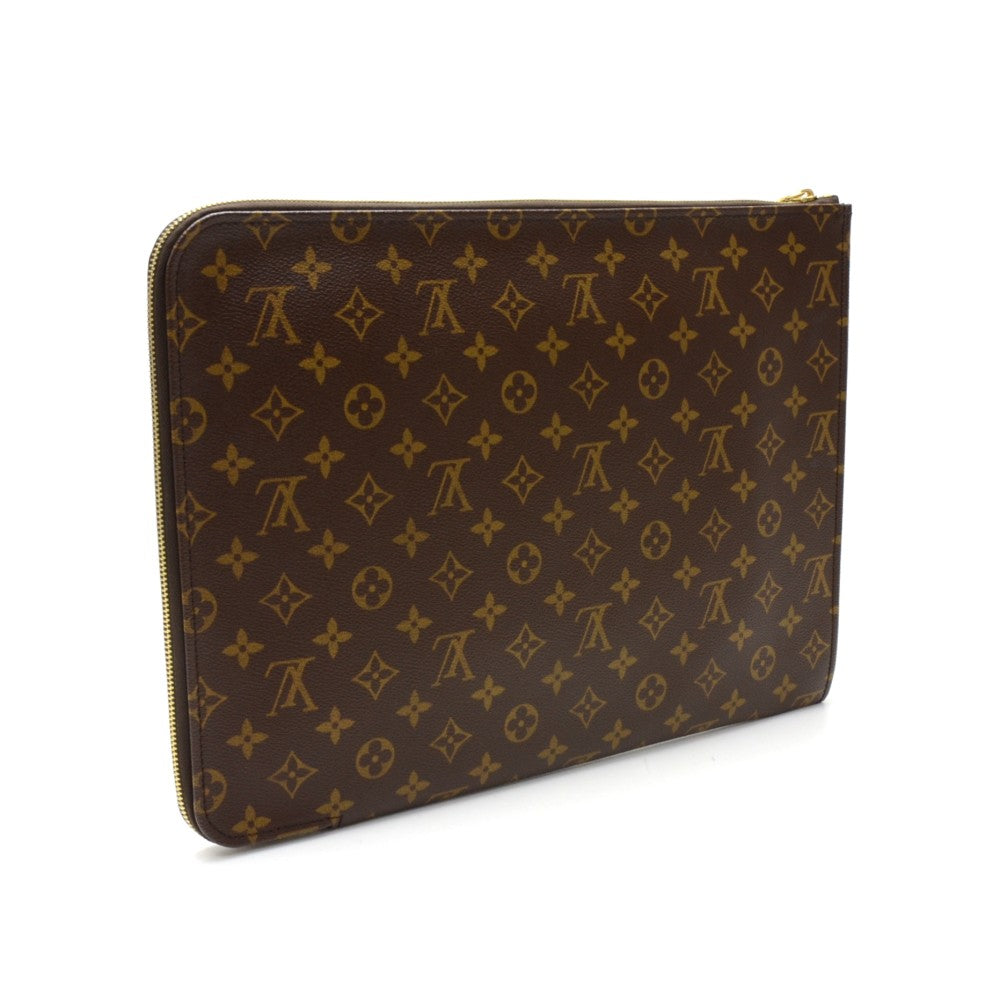 Louis Vuitto Poche Documents Portfolio Monogram Canvas Clutch Bag
