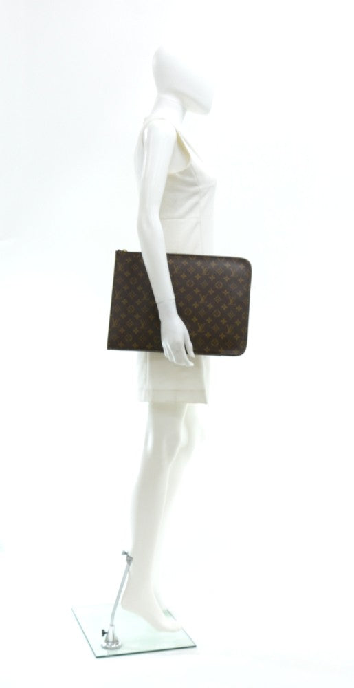 Louis Vuitto Poche Documents Portfolio Monogram Canvas Clutch Bag