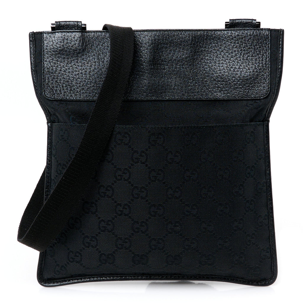 GG Monogram Messenger Crossbody Bag Black