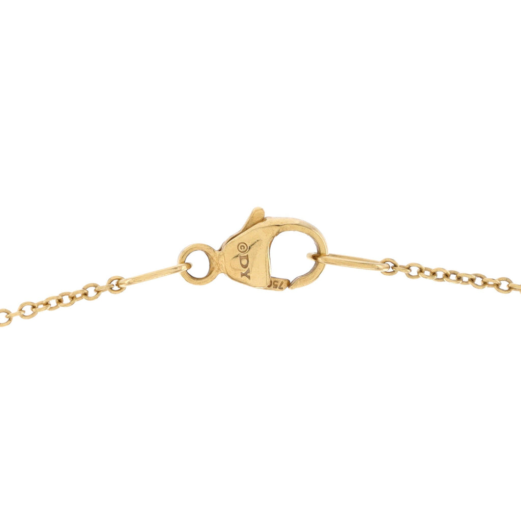 Cable Petite Round Pendant Necklace 18K Yellow Gold with Pave Diamonds