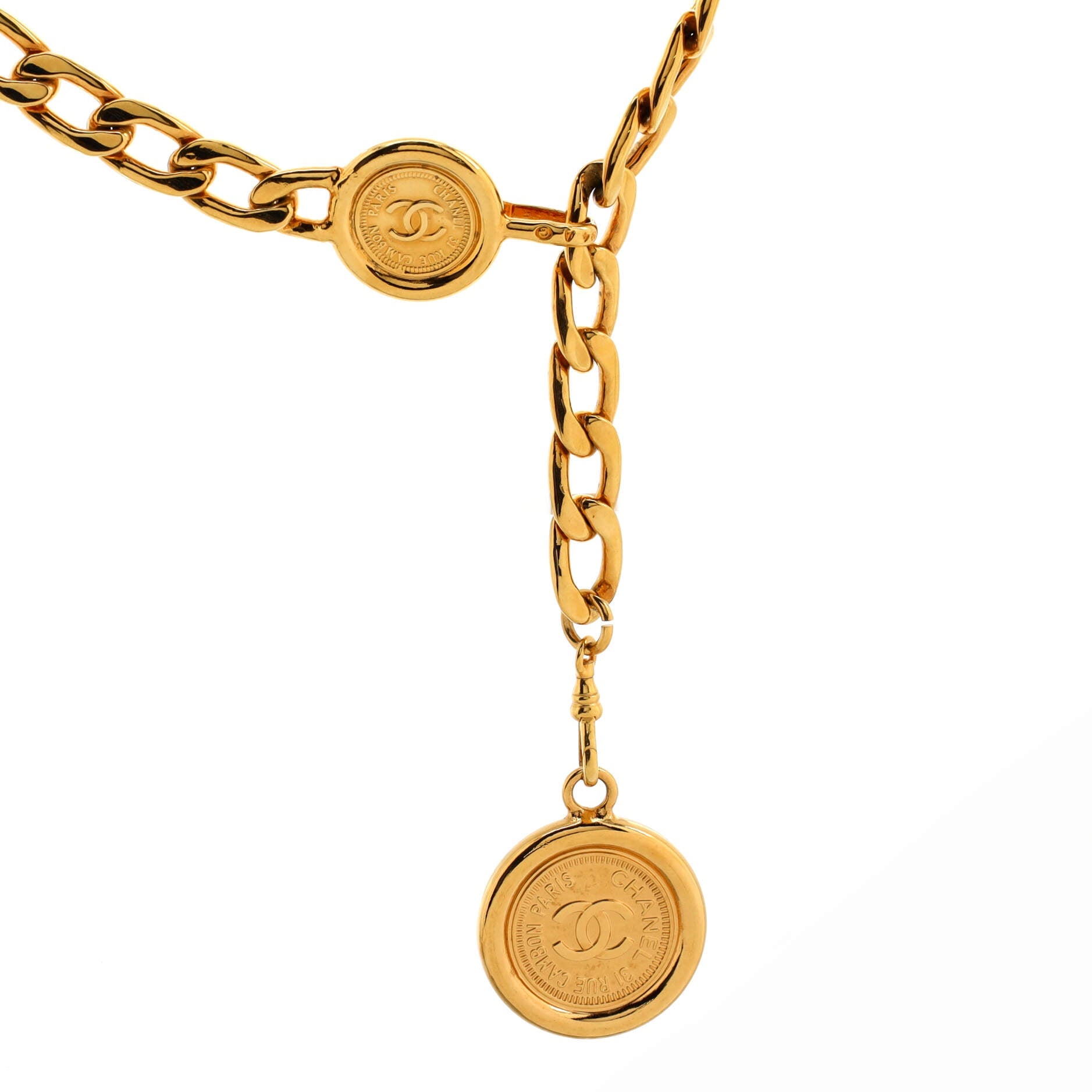 Vintage Medallion Charms Chain Belt Metal 0
