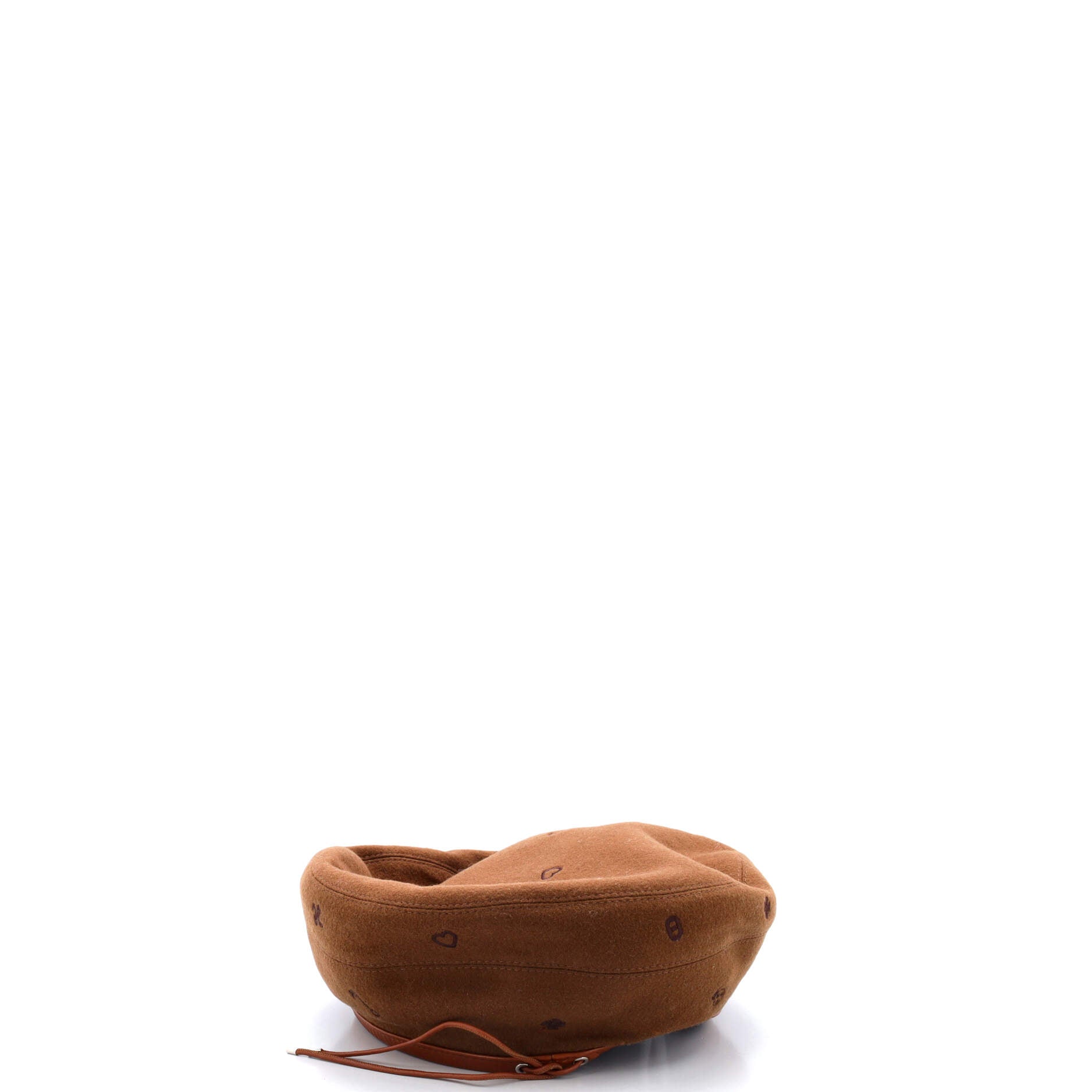 Saint-Honore Charms Beret Embroidered Cashmere with Leather