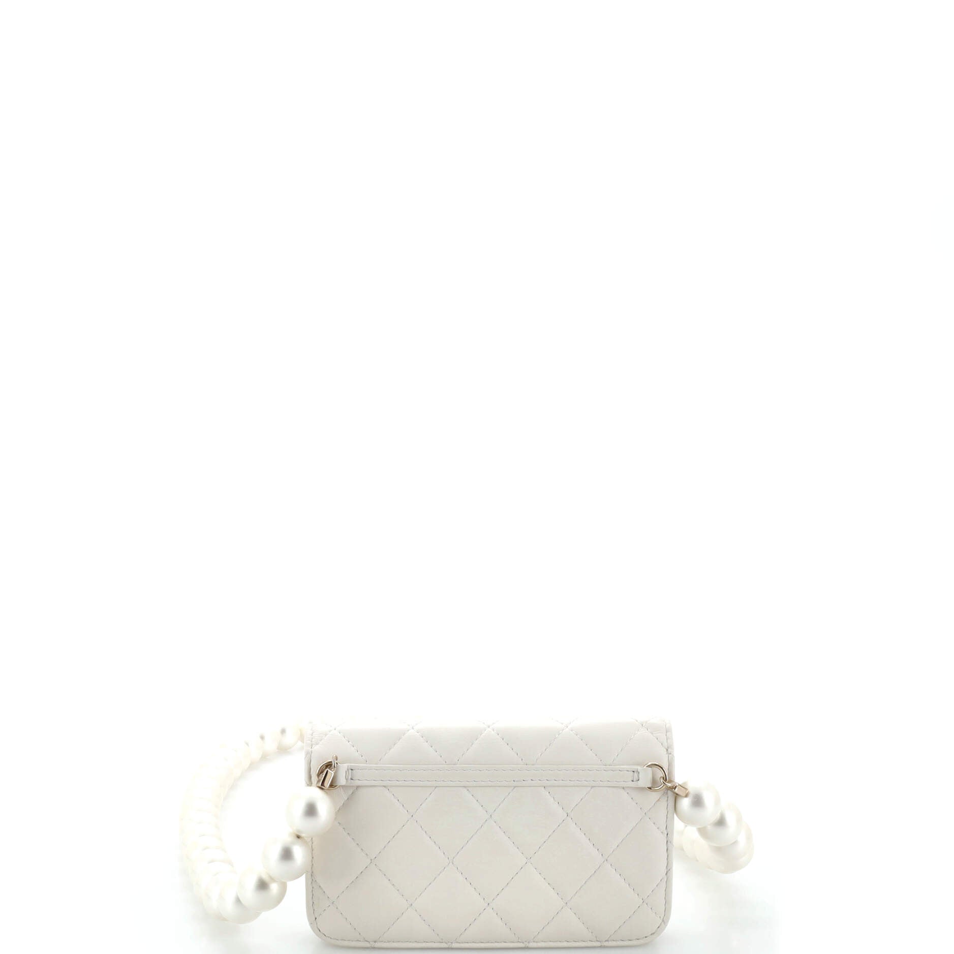 Pearl Strap Clutch with Chain Quilted Calfskin