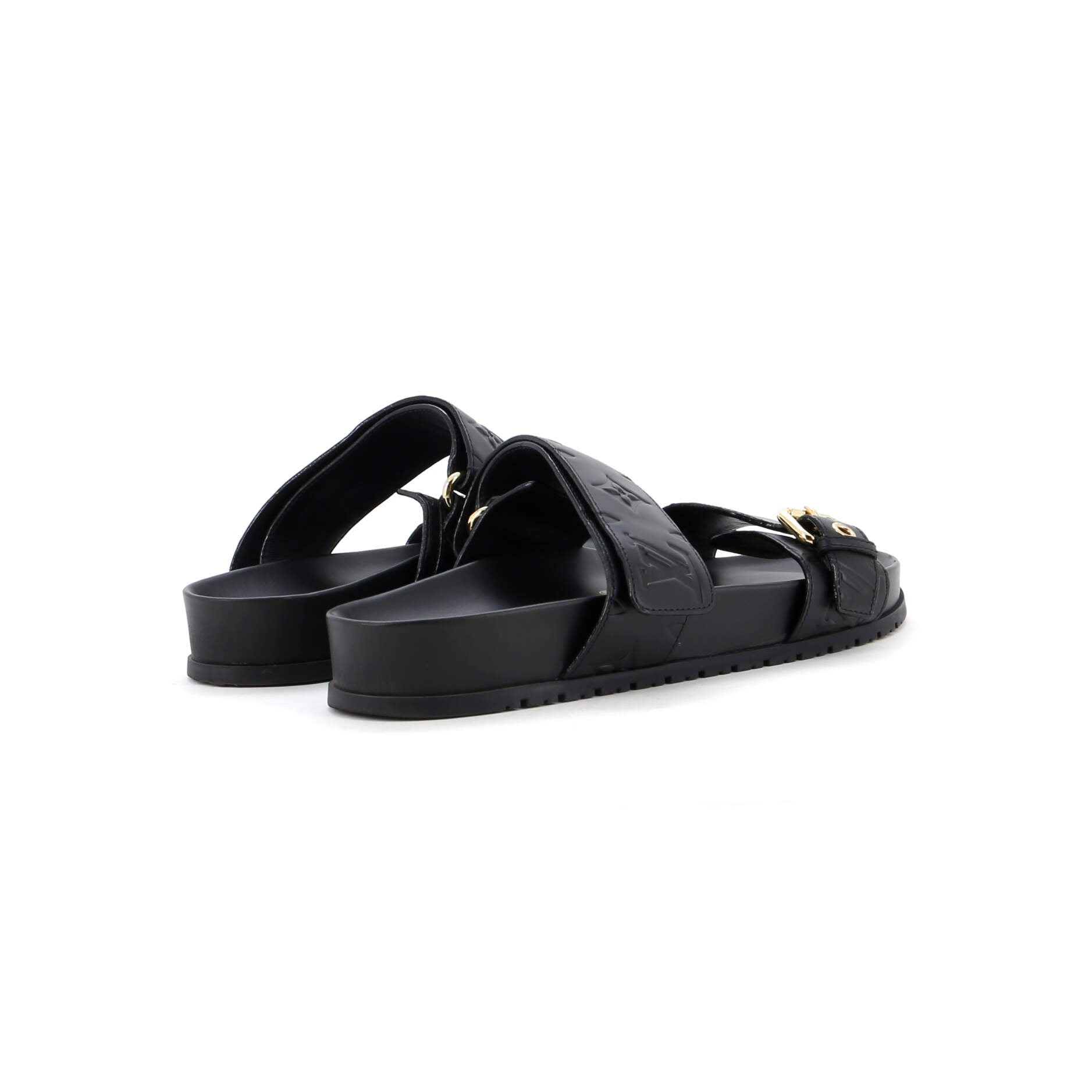 Women's Bom Dia Flat Mules Monogram Embossed Leather