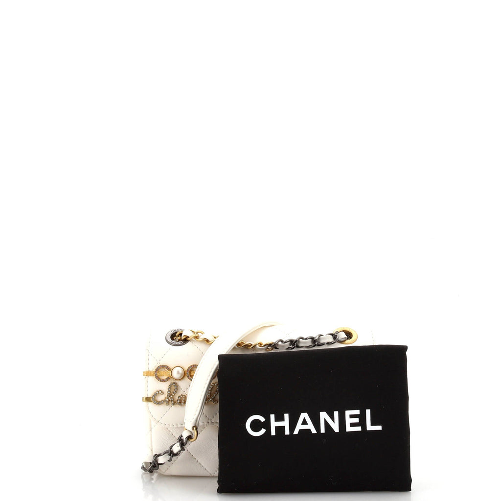 Coco Clips Flap Bag Embellished Quilted Lambskin Mini