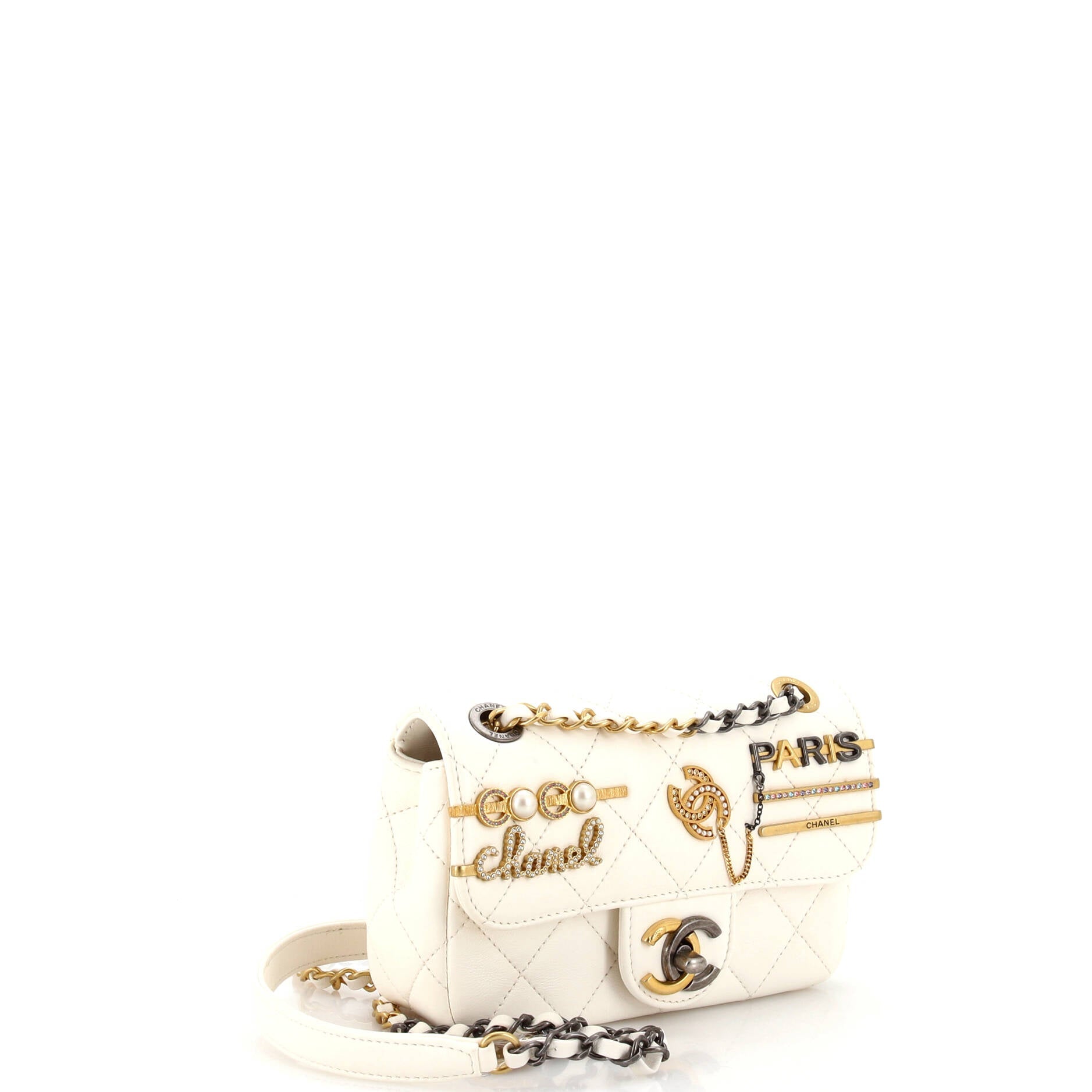 Coco Clips Flap Bag Embellished Quilted Lambskin Mini