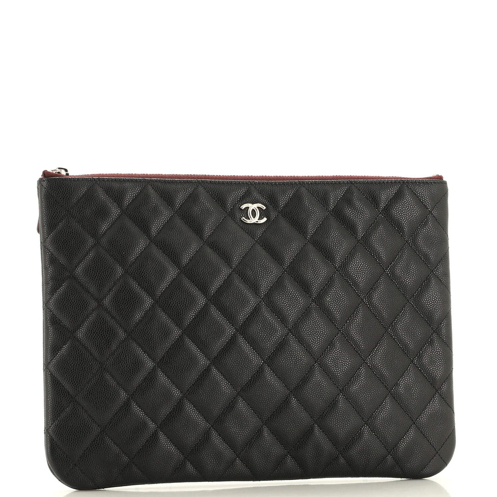 O Case Clutch Quilted Caviar Medium