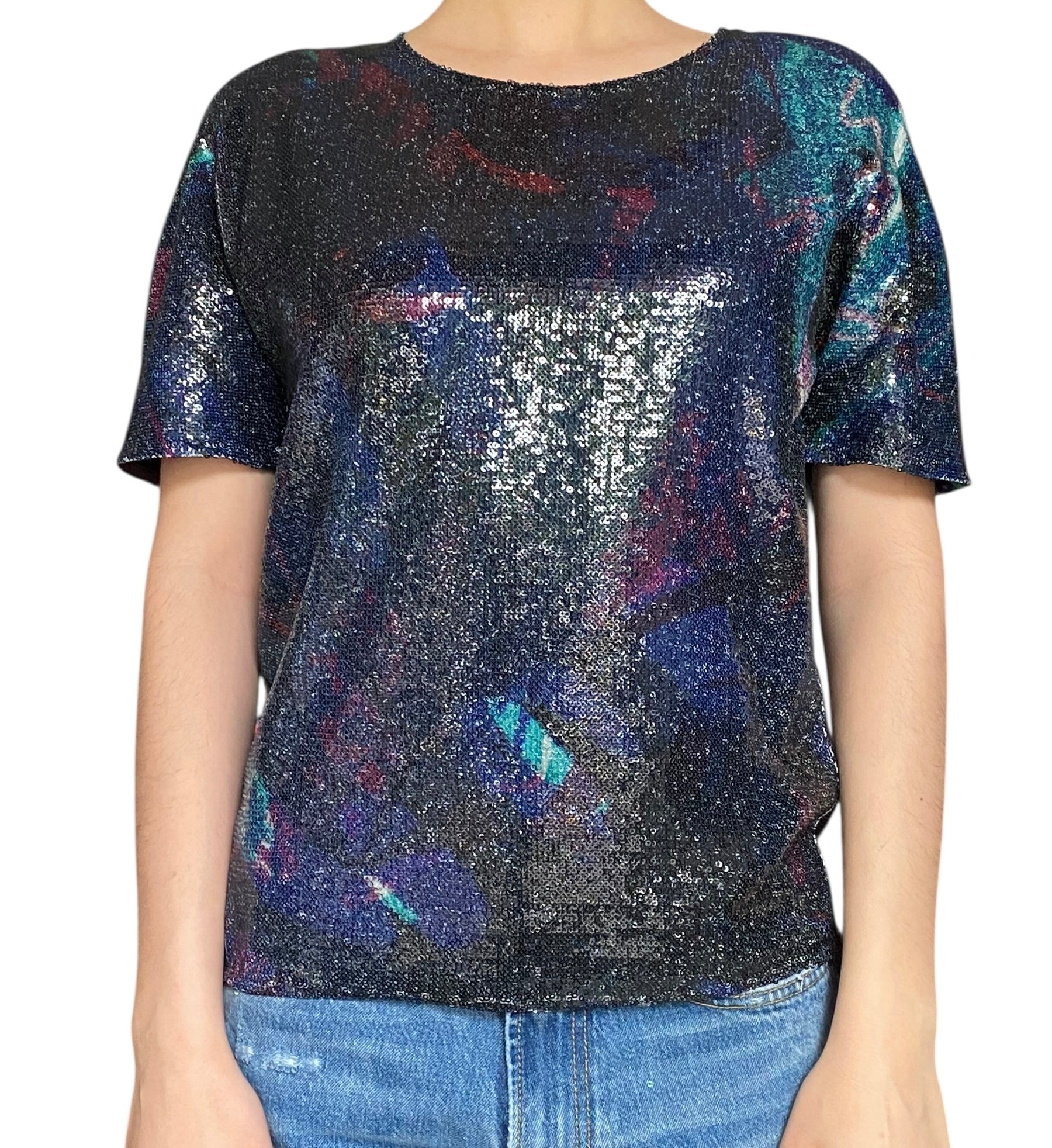 Erdem Blue Sequin Tee - US 2.