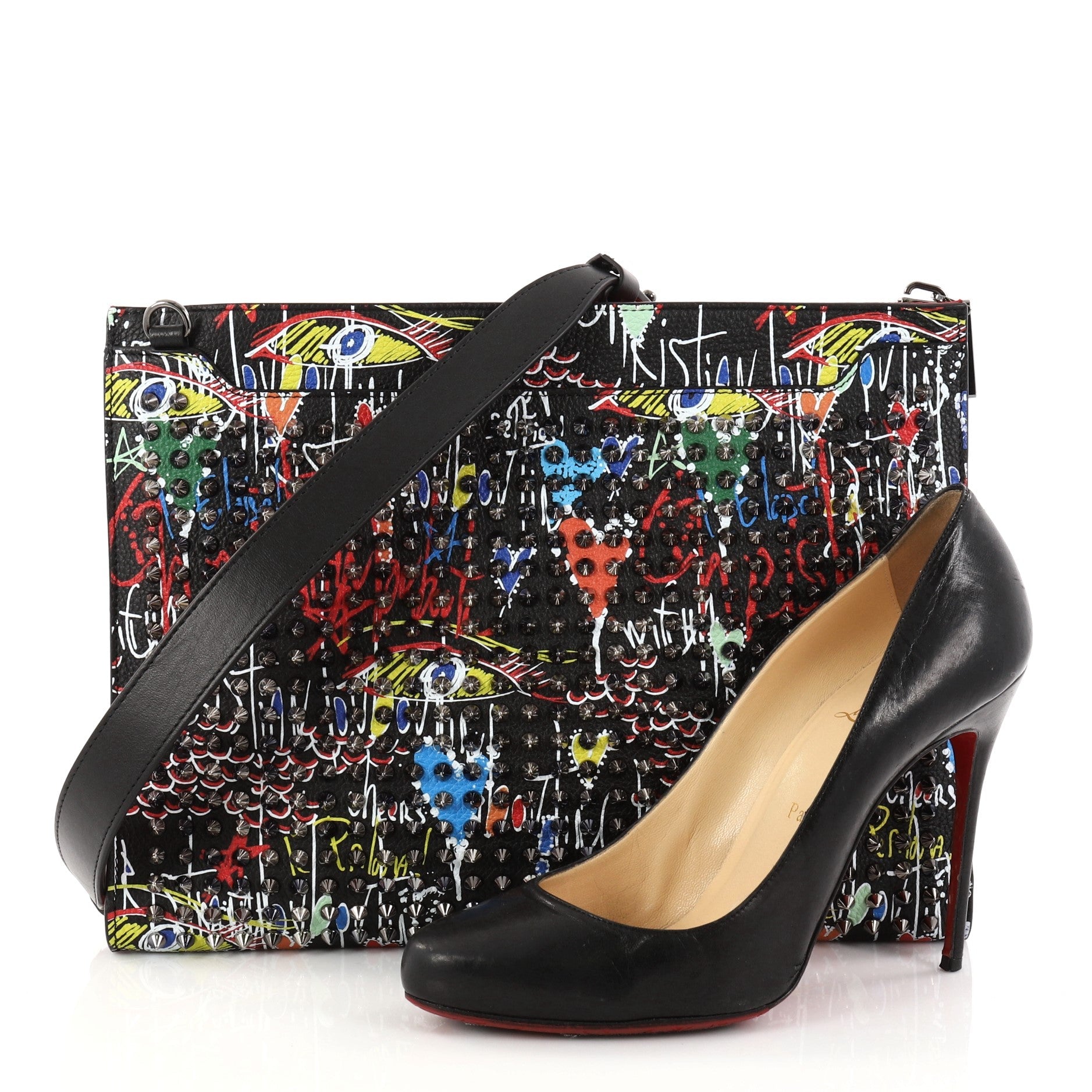 Loubiclutch Spiked Printed Leather