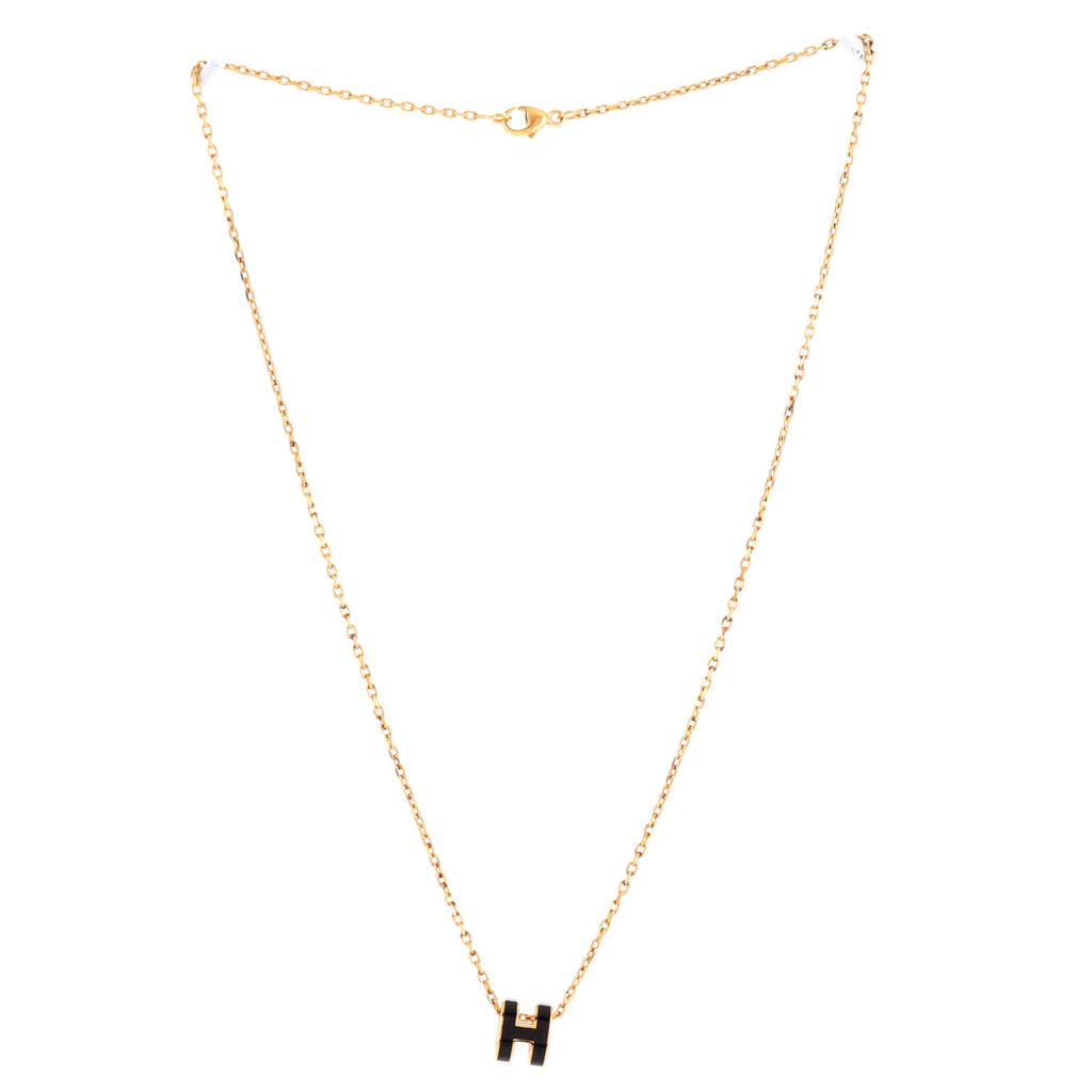 Pop H Pendant Chain Necklace Metal and Enamel Mini