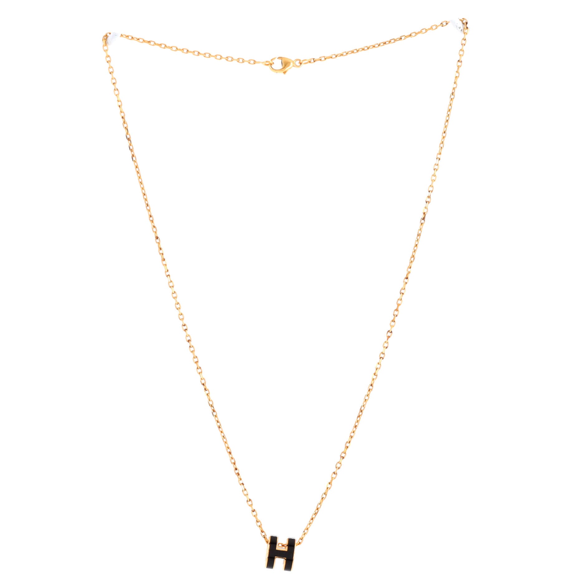 Pop H Pendant Chain Necklace Metal and Enamel Mini