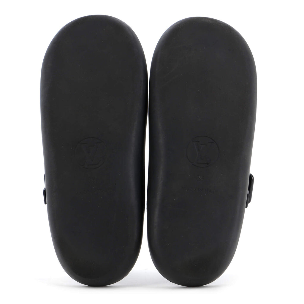 Women's Sunbath Flat Mule Sandals Monogram Canvas and Rubber