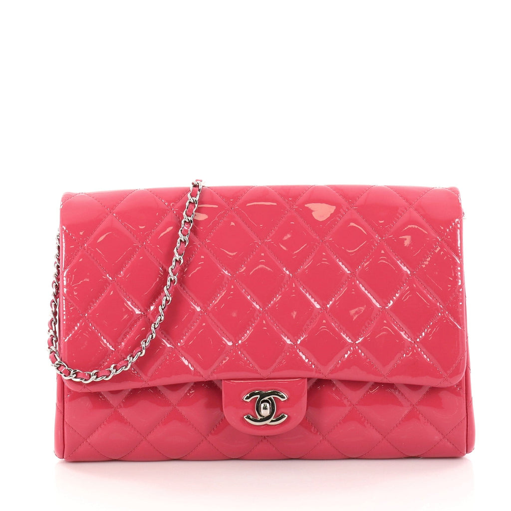 Clutch with Chain Quilted Patent