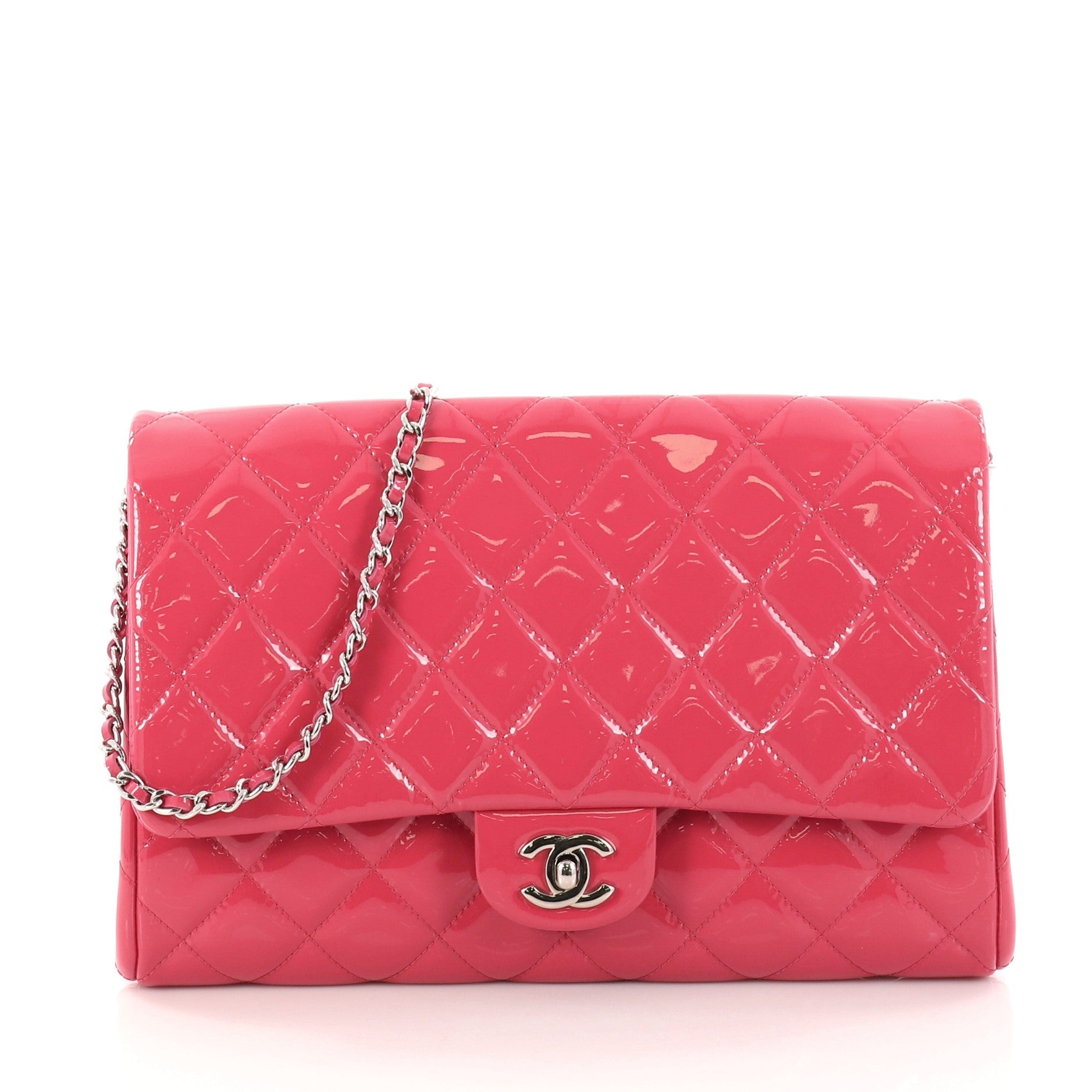 Clutch with Chain Quilted Patent