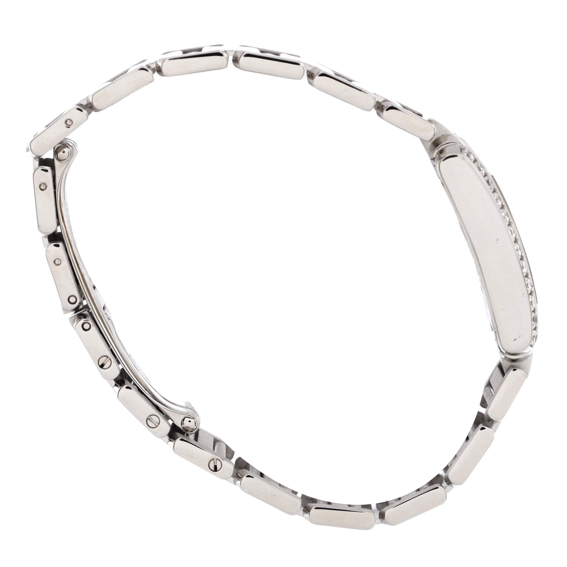 Tank Francaise Quartz Watch White Gold with Diamond Bezel 20