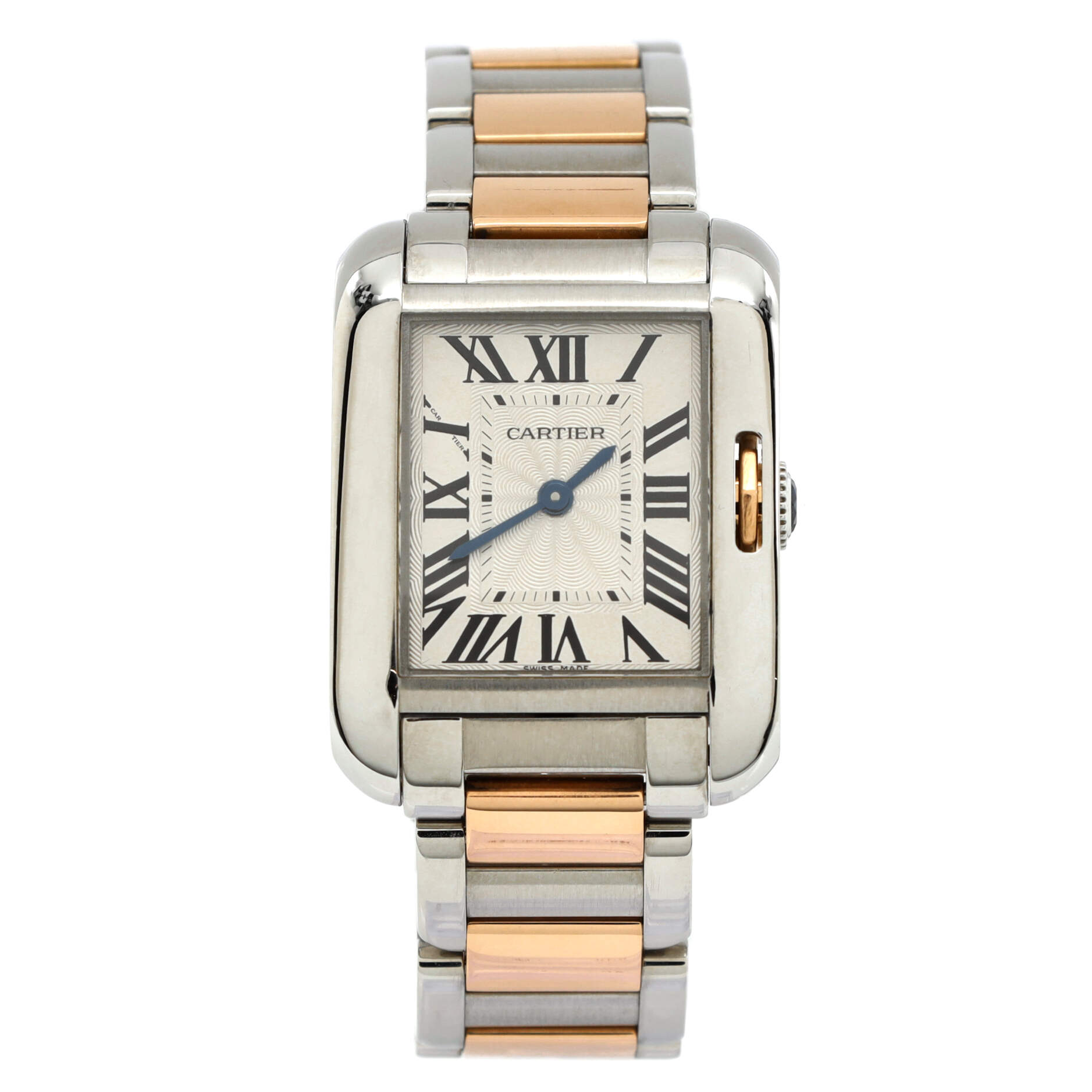 Tank Anglaise Quartz Watch Stainless Steel and Rose Gold 23