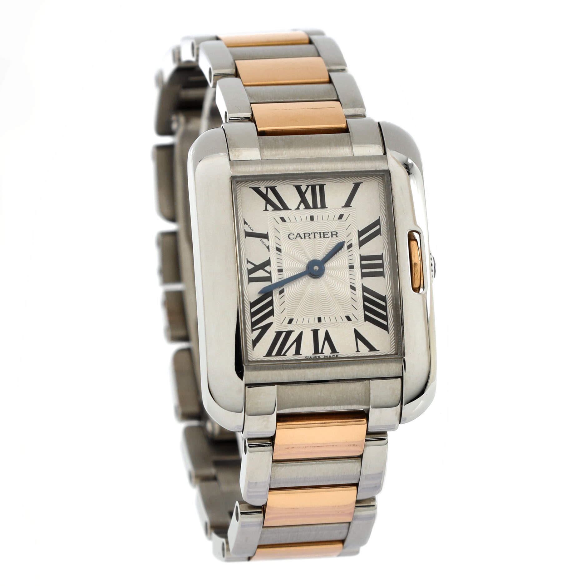 Tank Anglaise Quartz Watch Stainless Steel and Rose Gold 23