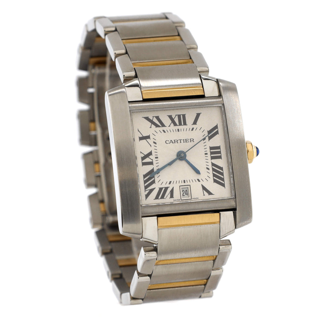 Tank Francaise Automatic Watch Stainless Steel and Yellow Gold 28