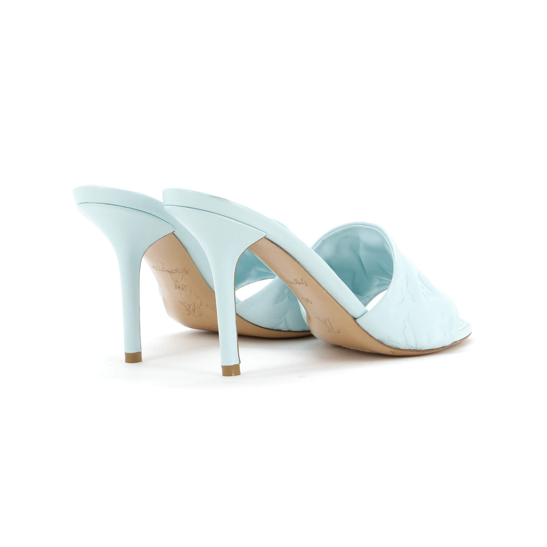 Women's Revival Heeled Mules Monogram Embossed Leather