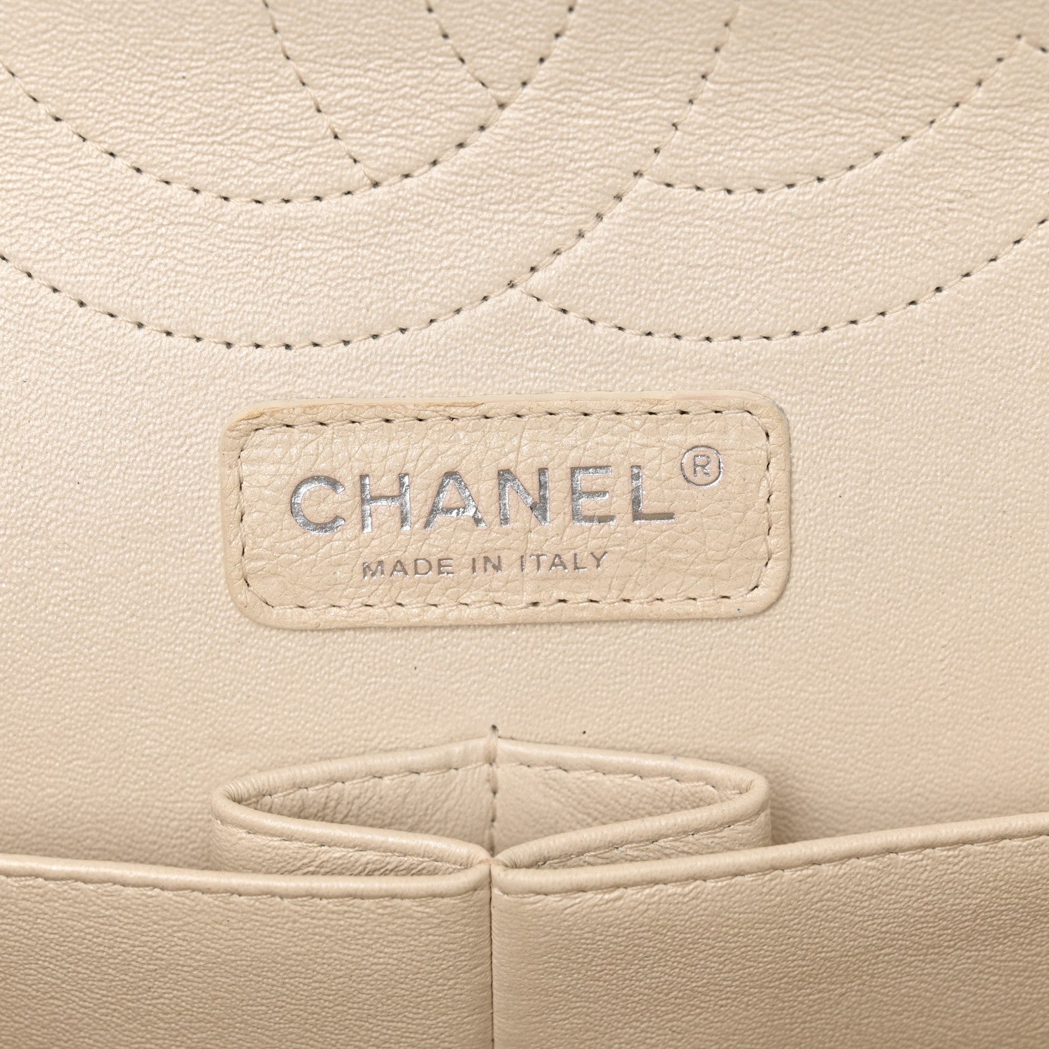 Iridescent Caviar Quilted Jumbo Double Flap Dark White